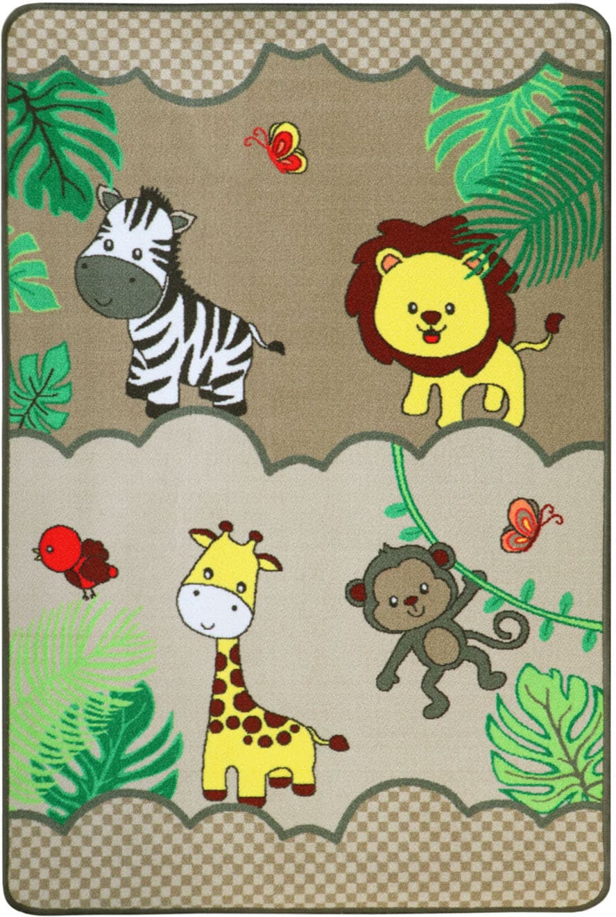 Primaflor-Ideen in Textil Kinderteppich »SAFARI«, rechteckig, 5 mm Höhe, Motiv Tiere der Savanne, Kinderzimmer