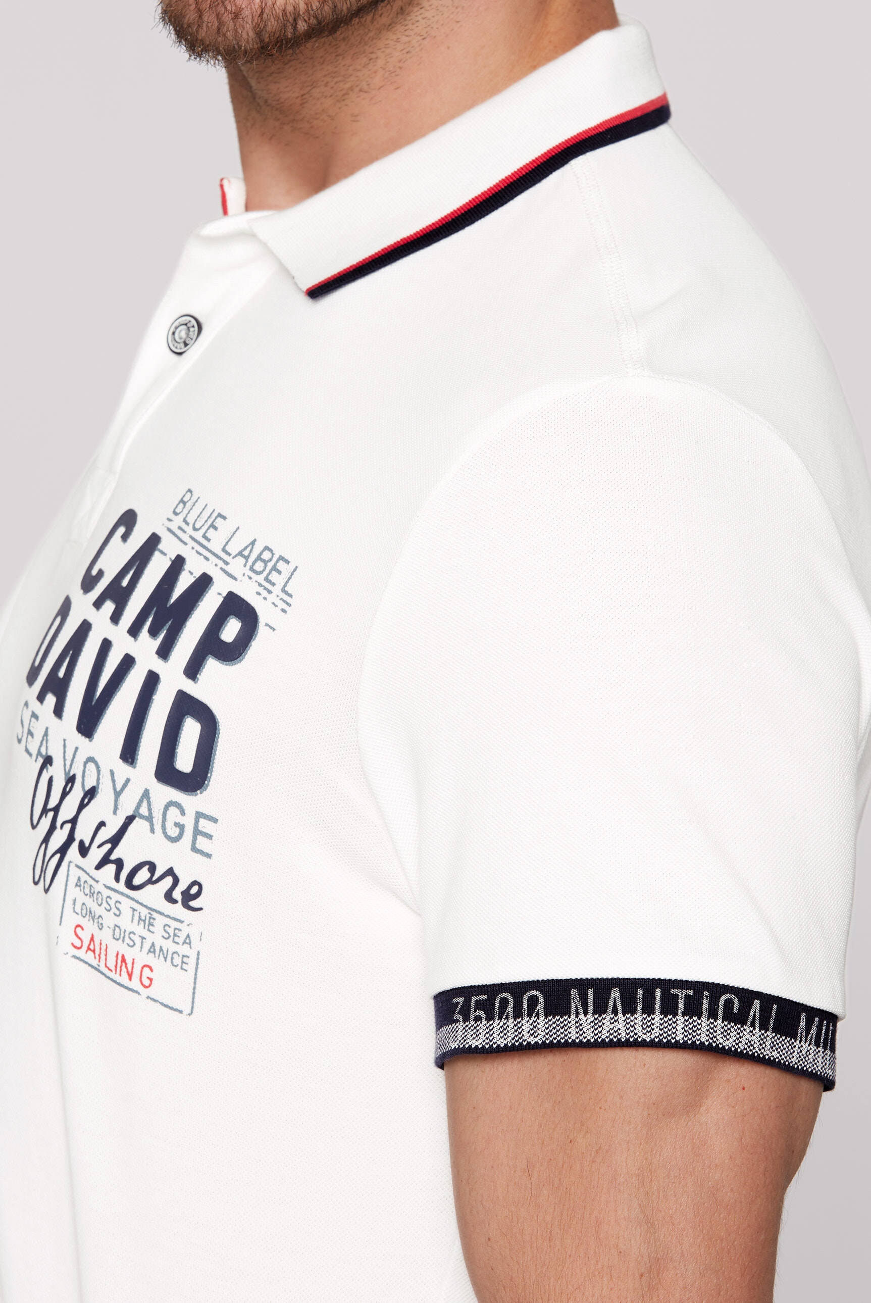 CAMP DAVID Poloshirt, mit Seitenschlitze