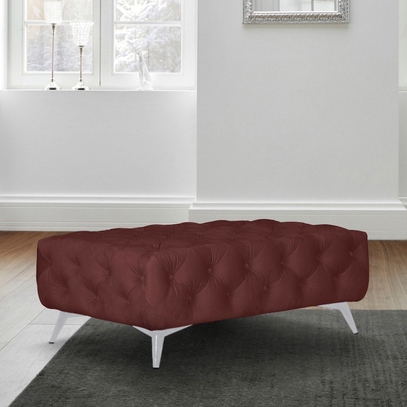 Home affaire Polsterhocker "Amaury" Chesterfield-Optik, Breite 120cm, Fußfa günstig online kaufen