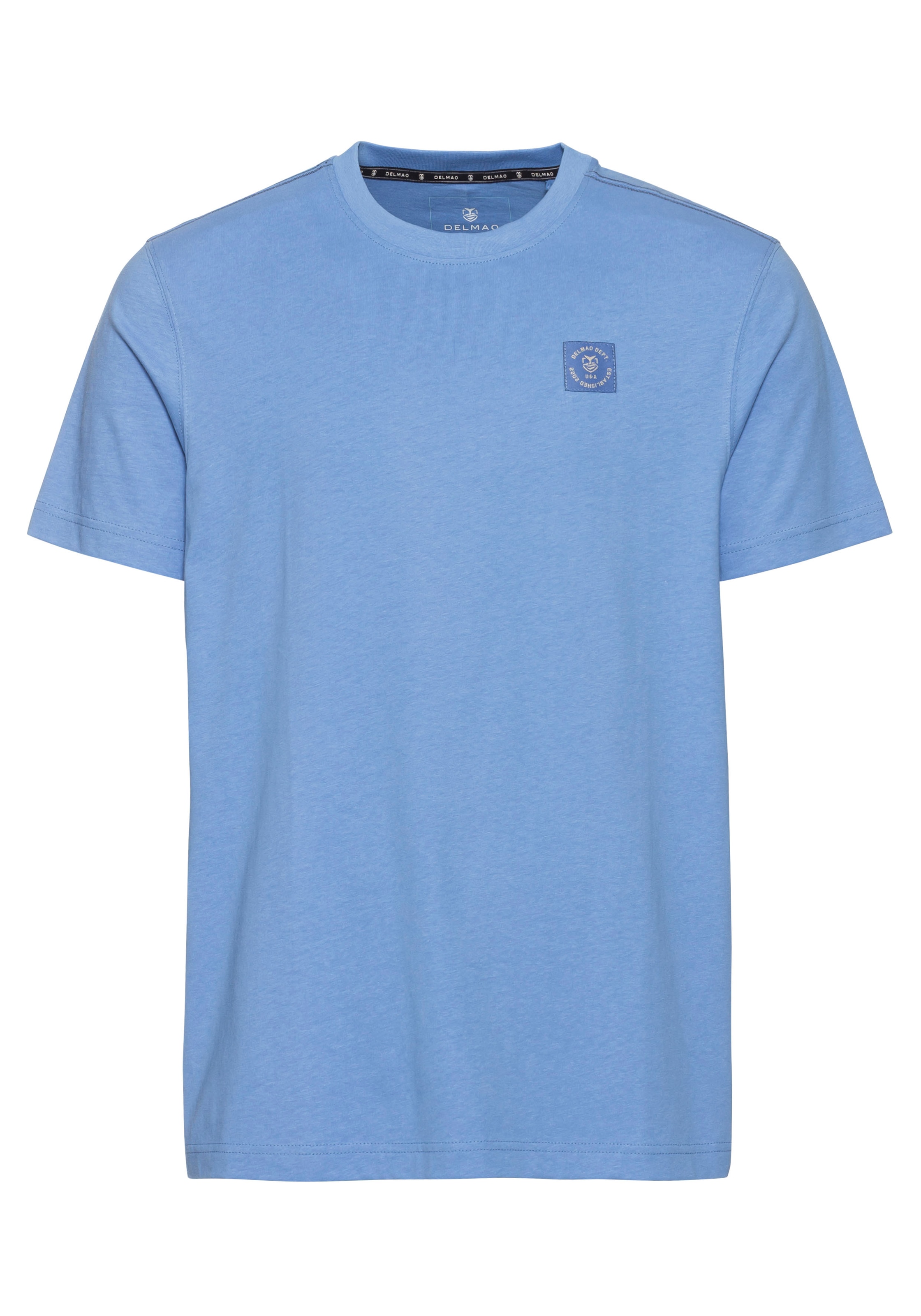 DELMAO Rundhalsshirt, Kurzarm, Regular Fit, basic, aus 100% Baumwolle