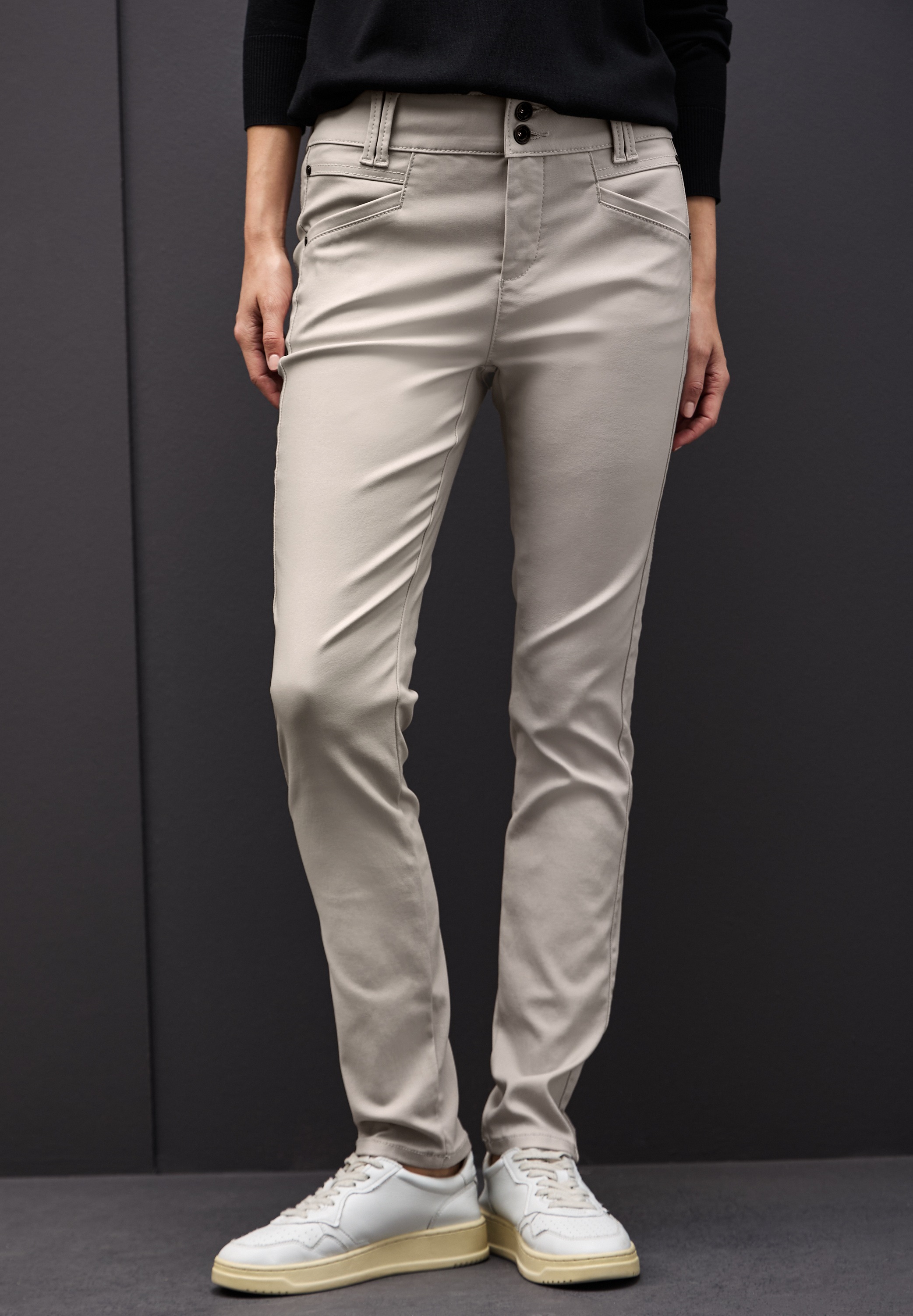 STREET ONE Lederimitathose mit Coating günstig online kaufen