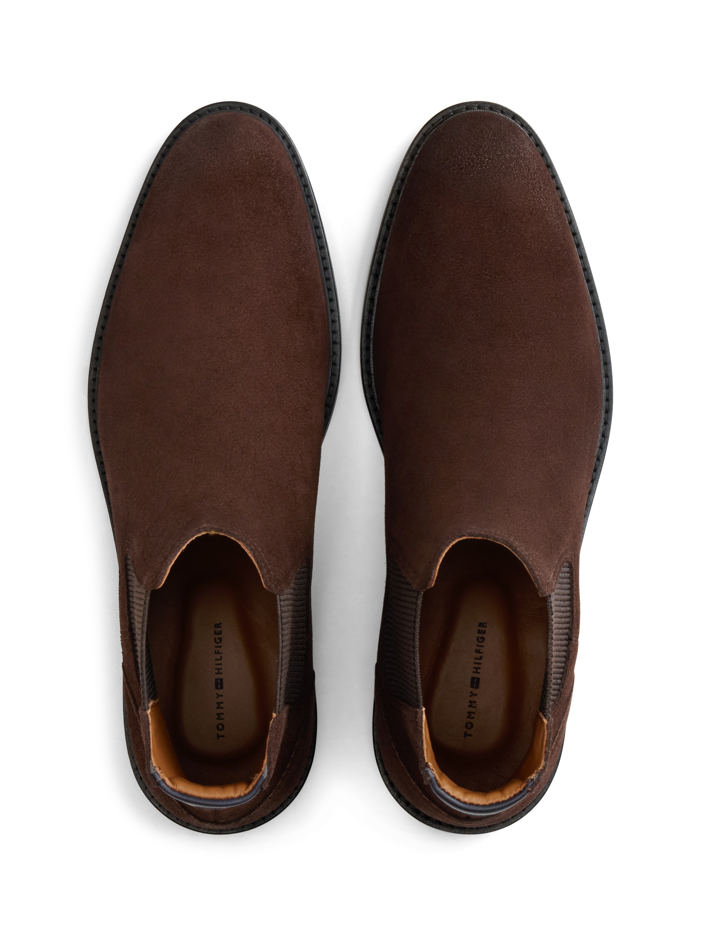 Tommy Hilfiger Chelseaboots »CORPORATE DRESSY SUEDE CHELSEA«  Blockabsatz, Stiefelette mit beidseitigem Stretcheinsatz