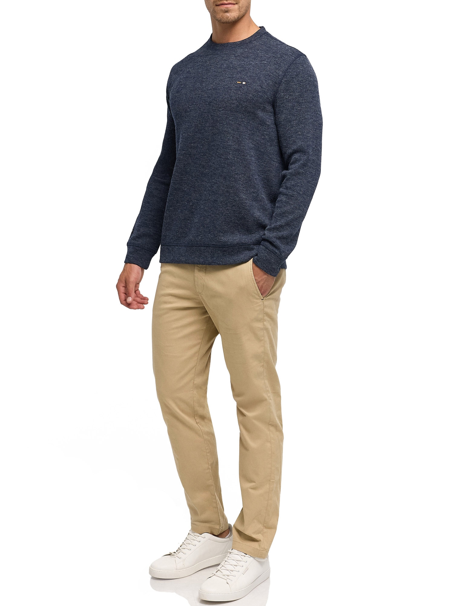 Indicode Sweatshirt »INDorburn O-Neck«, Materialmix, regular fit
