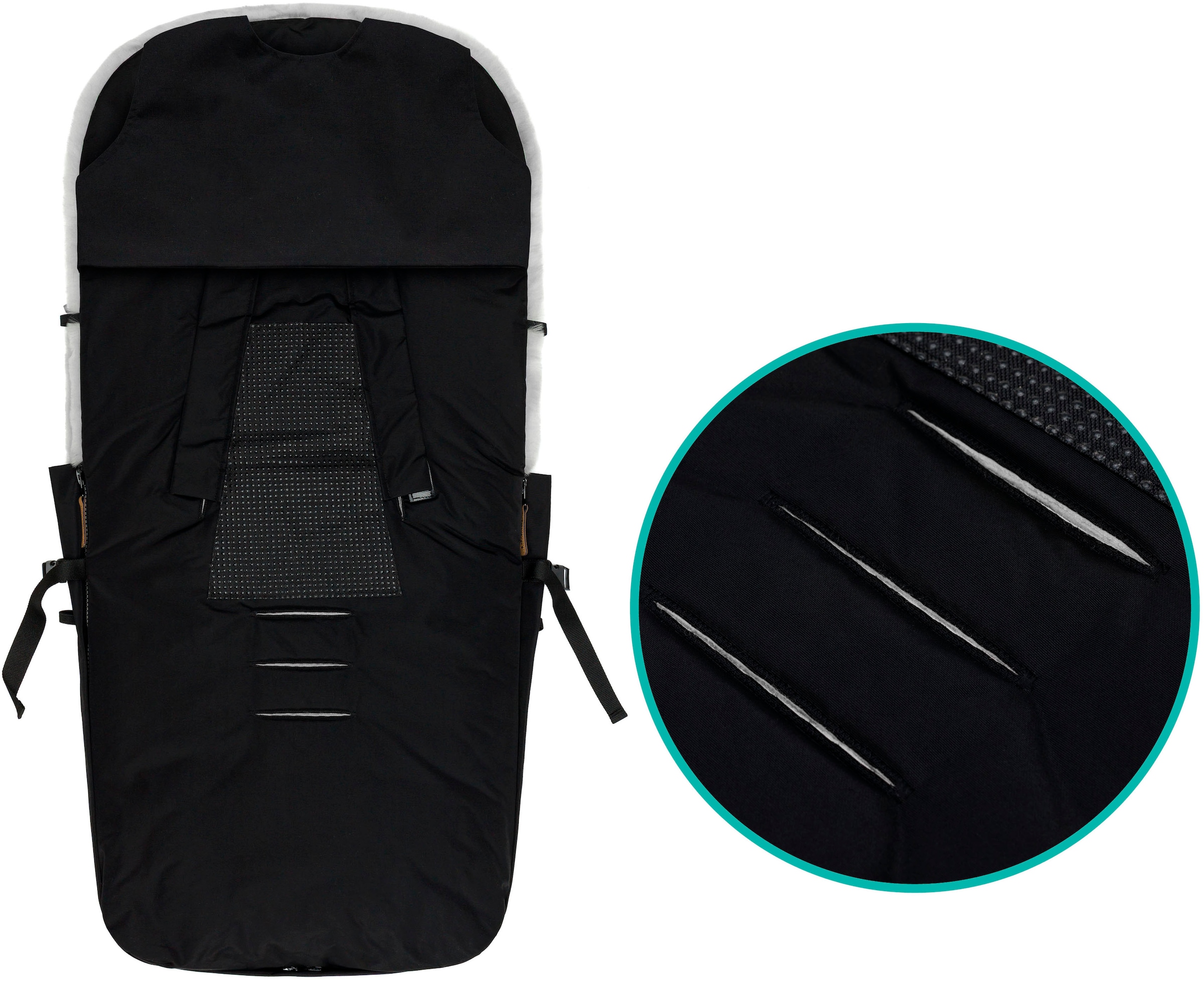 Fillikid Fußsack »Bernina Alpina schwarz, Lammfell grau,  Winterfußsack«