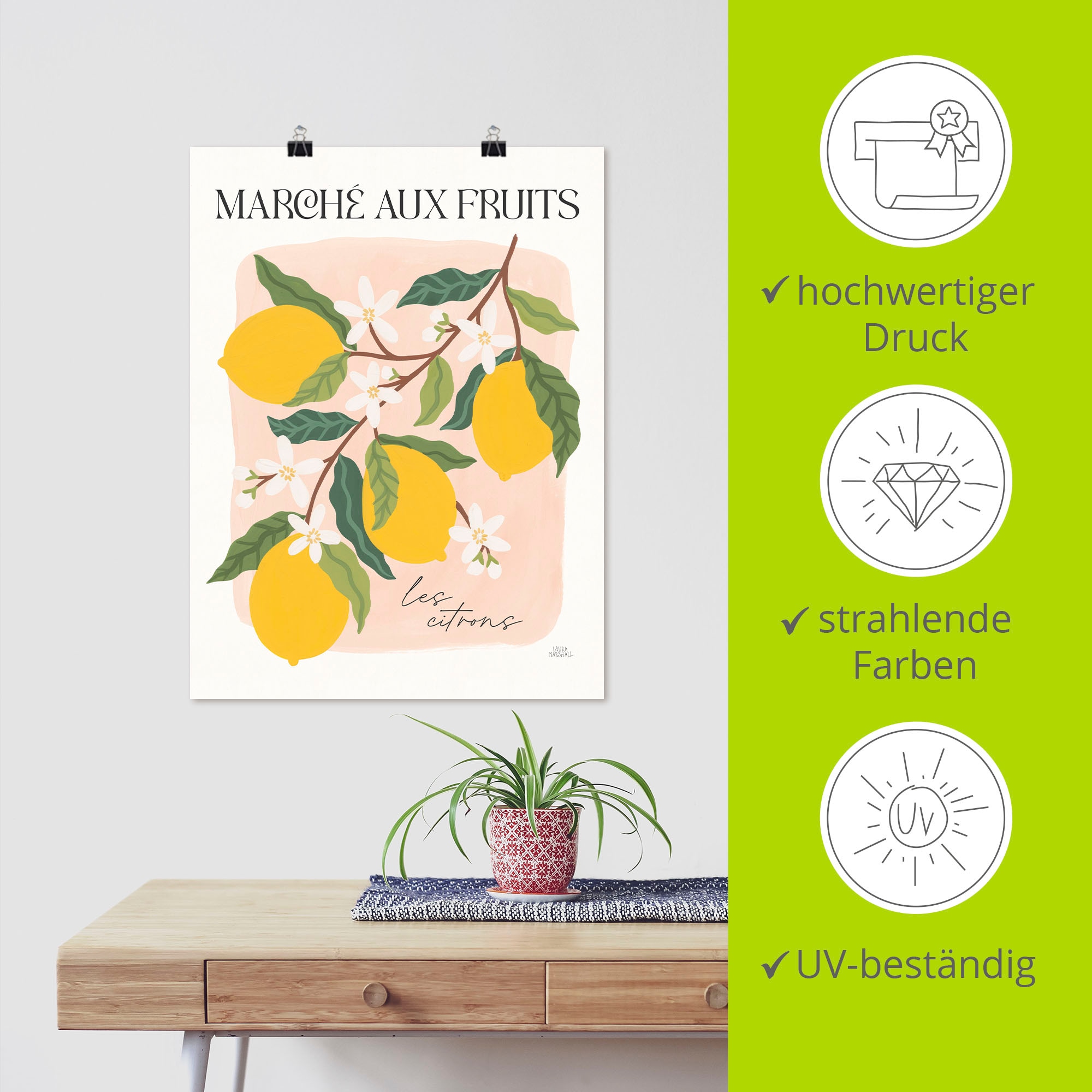 Artland Wandbild »Marche aux Fruits II« Pflanzenbilder 1 Stk. tlg. als Alubild, Leinwandbild, Poster, Wandaufkleber in verschied. Größen