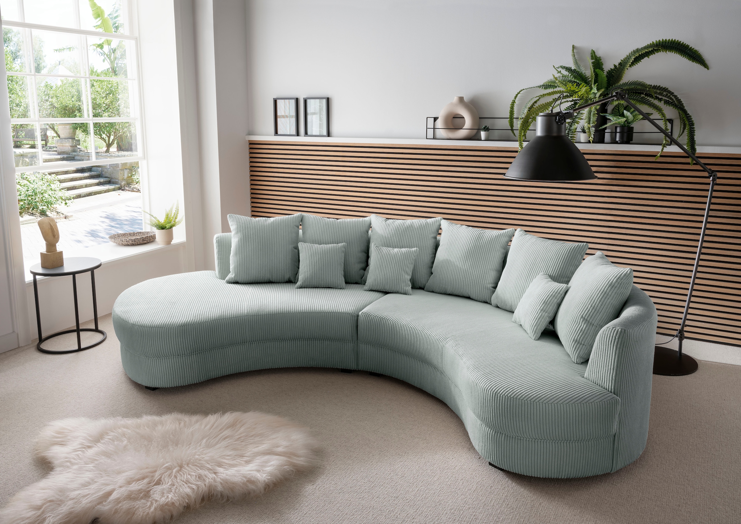 Home affaire Ecksofa "Lazio modern und bequem, schmale Armlehnen, tolle Detailverarbeitung" zwei verschiedene Fußfarben wählbar