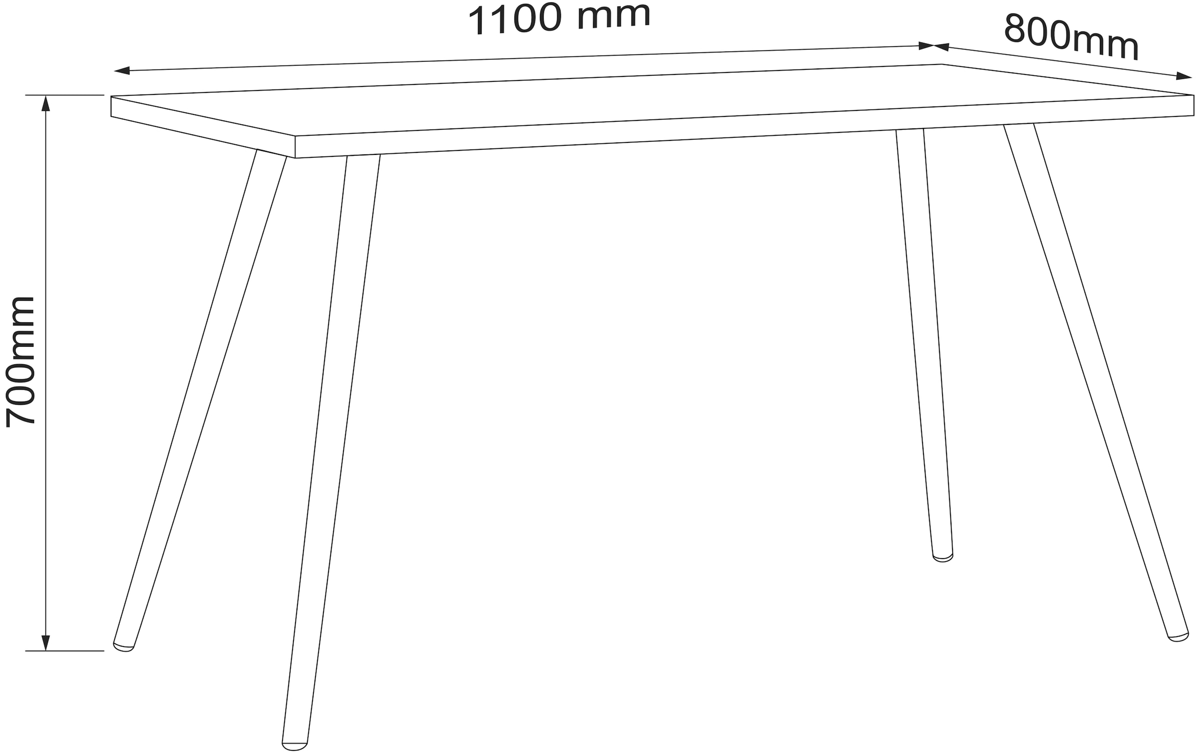 VCM Schreibtisch »VCM Schreibtisch Computertisch Bürotisch Skandanivischer Retro Look Salia 110x80 cm«, (Salia)
