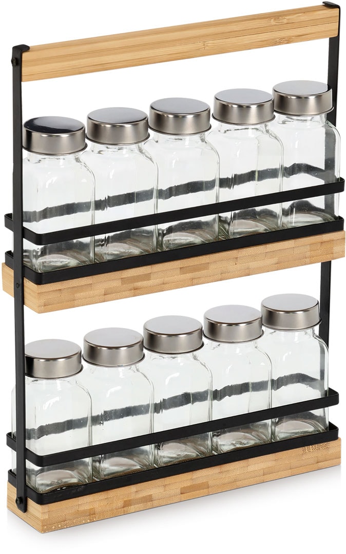 Zeller Present Gewürzständer "Set, 11-tlg., Glas/Metall/Bambus" hochwertig, günstig online kaufen