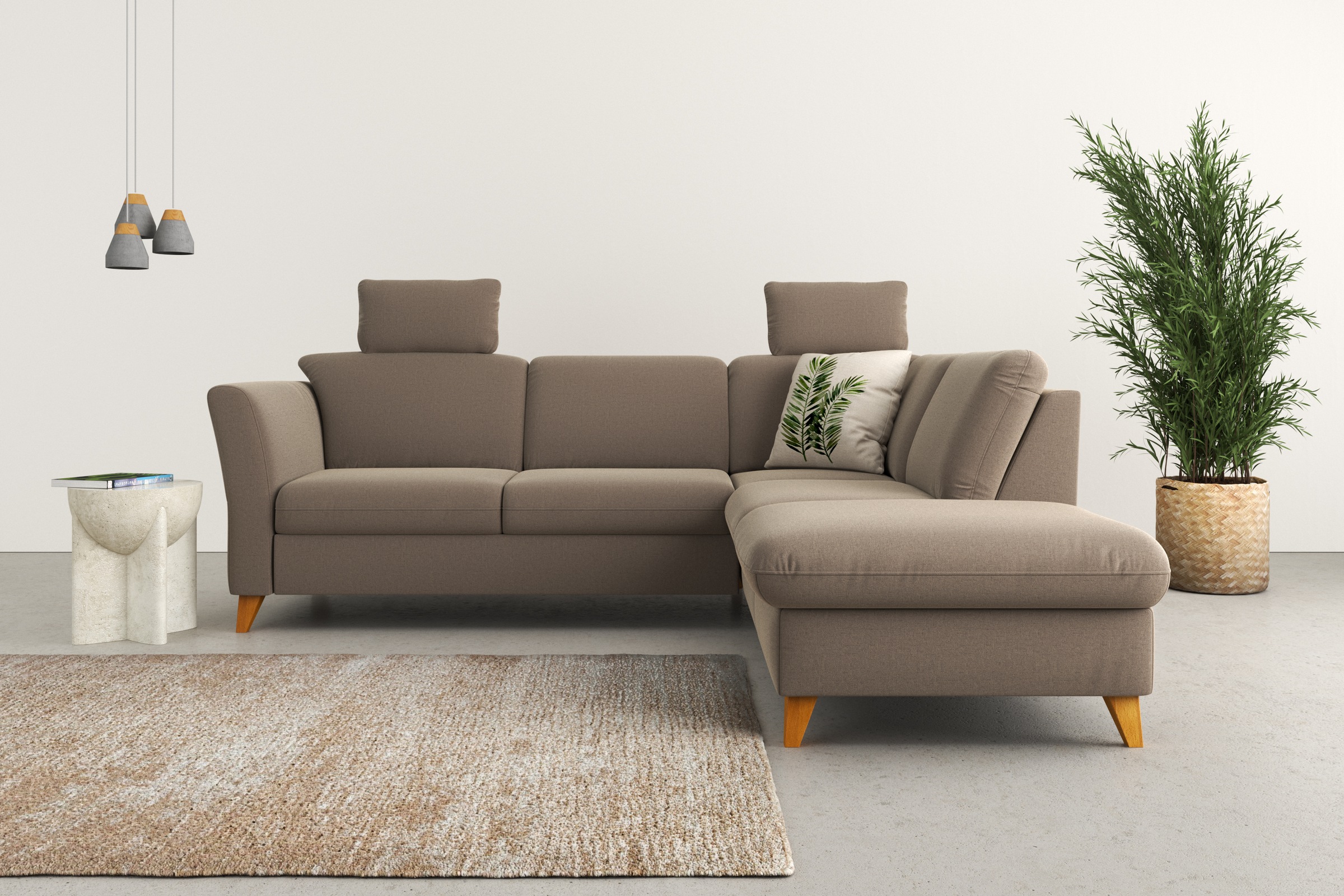 Home affaire Ecksofa "Trelleborg L-Form" Federkern-Polsterung, wahlweise mit Schlaffunktion und Stauraum