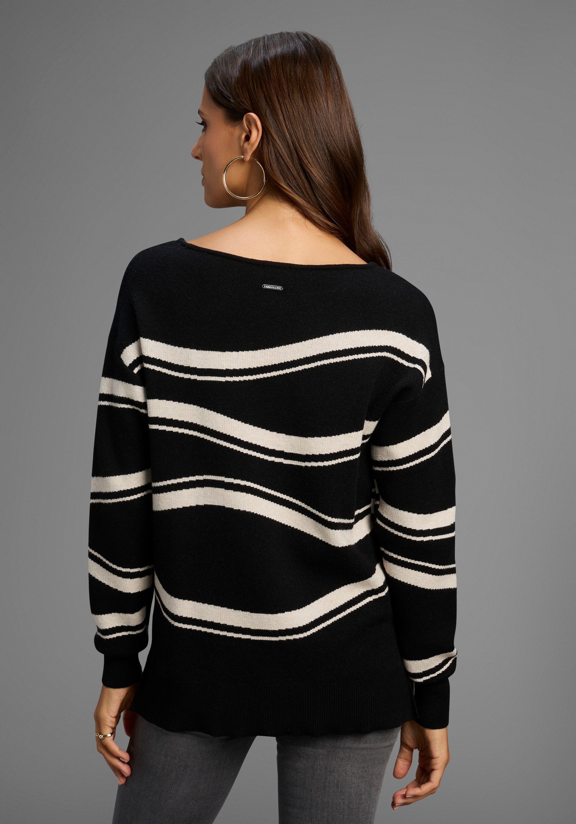 Laura Scott Fledermauspullover, mit Wellenstreifen - NEUE KOLLEKTION günstig online kaufen