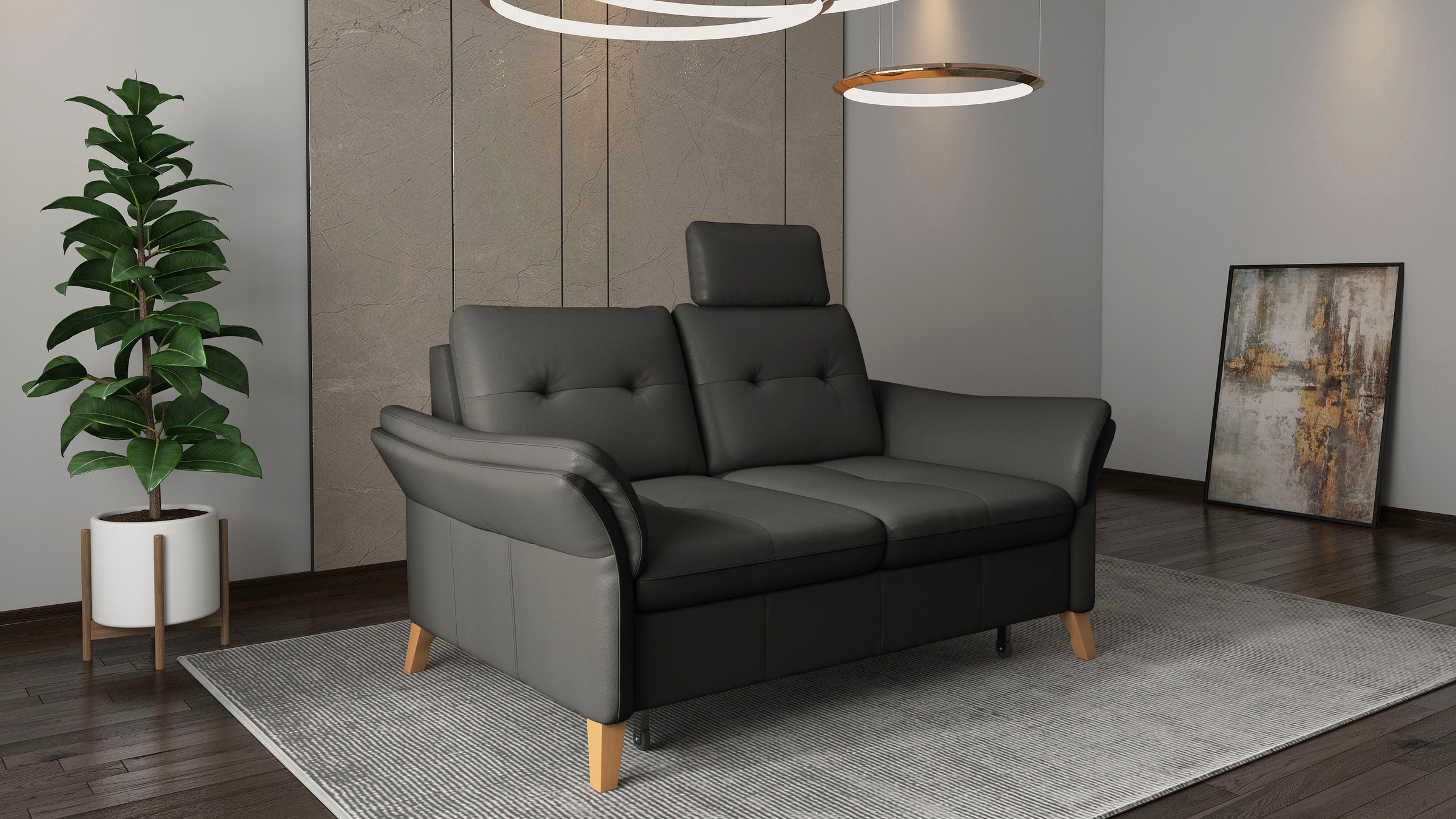 sit&more 2-Sitzer »Göteborg«, inklusive Sitztiefenverstellung und Federkern