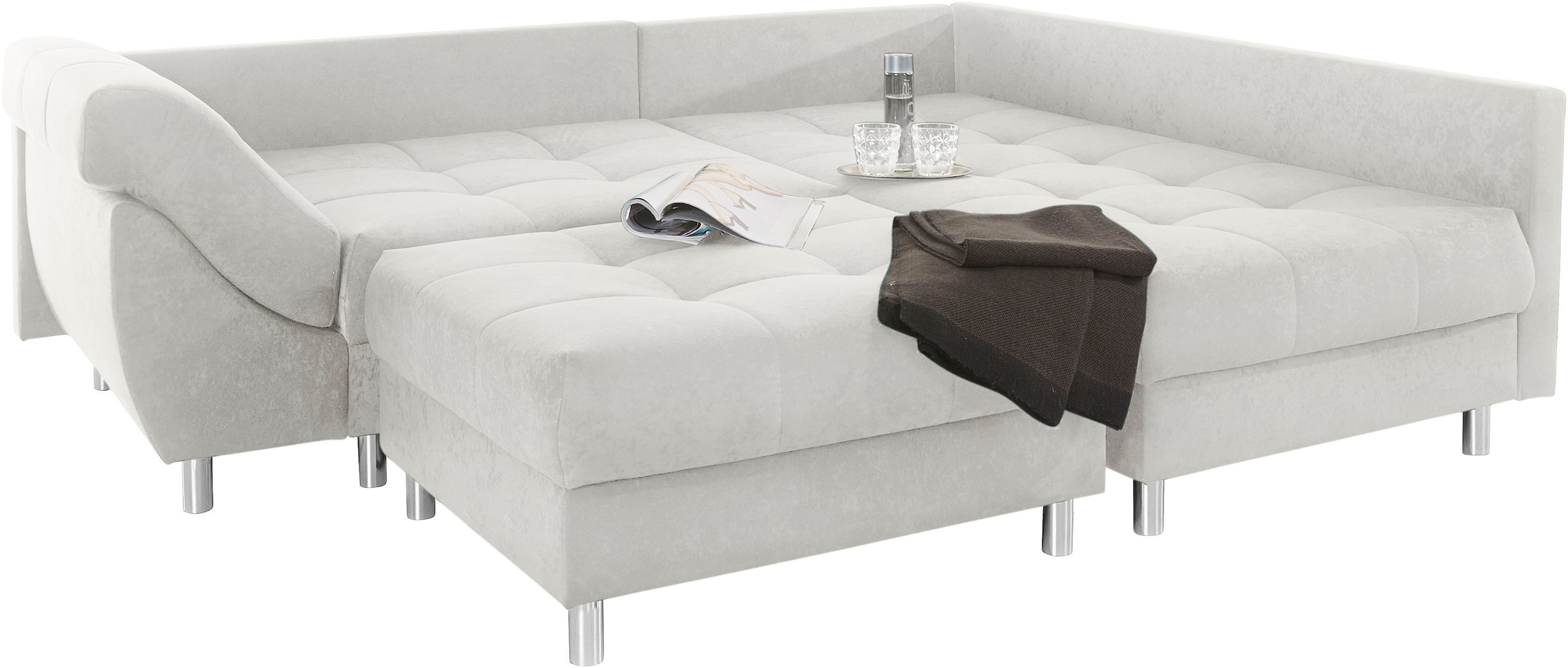 COLLECTION AB Ecksofa »(Spar-Set) Innsbruck L-Form und Hocker«, (Spar-Set), Ecksofa und Hocker, Recamiere links oder rechts montierbar