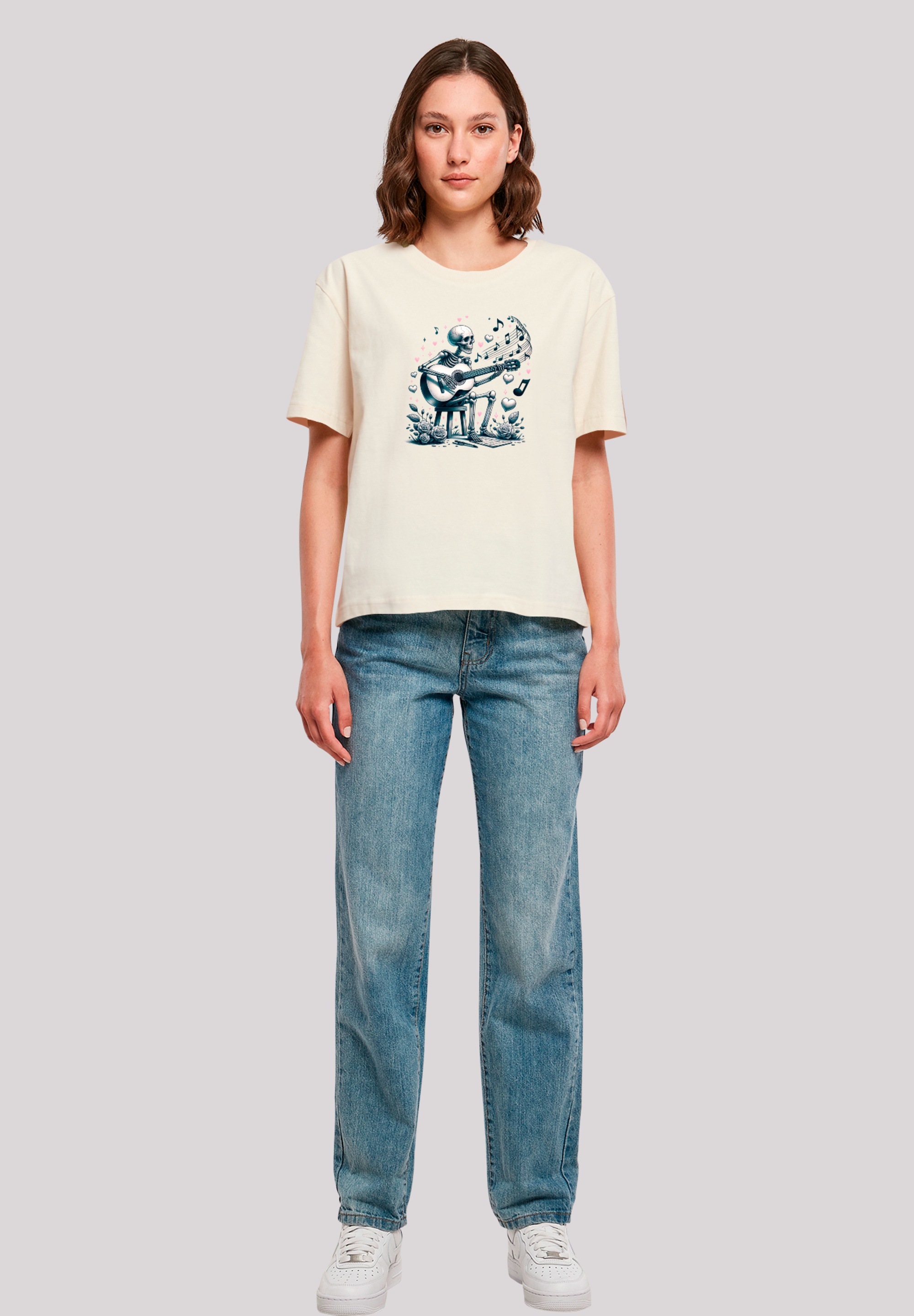 F4NT4STIC T-Shirt »Skelett spielt Gitarre, Musik, Liebe«, Premium Qualität