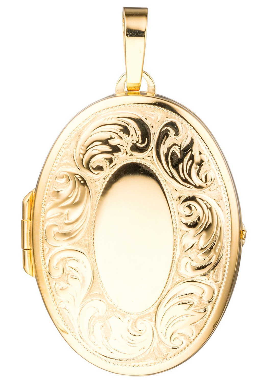 JOBO Medallionanhänger »Anhänger Medaillon oval«, 925 Silber vergoldet