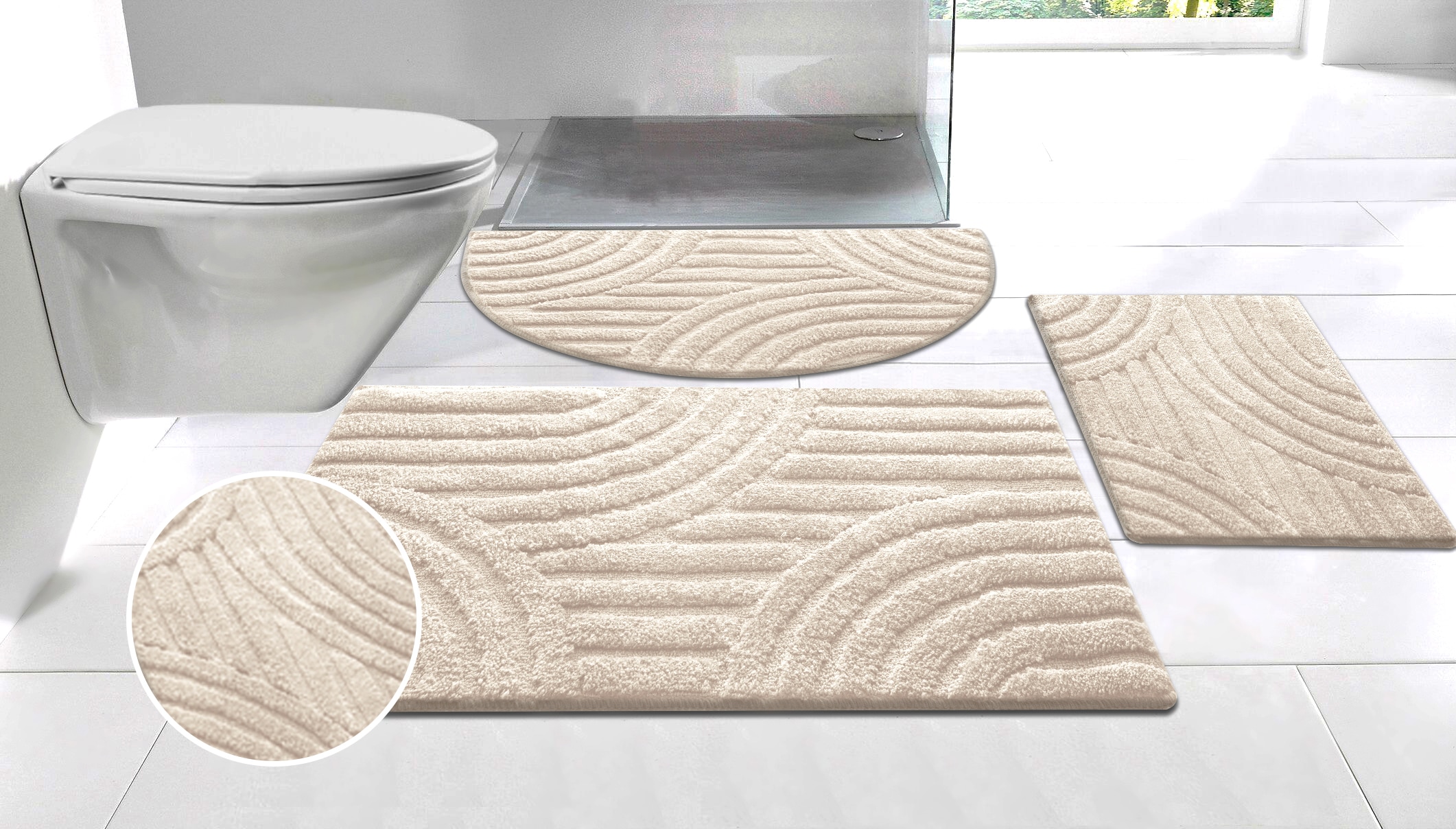 OTTO home Badematte "Regona Scandi, Badvorleger, Badezimmer Teppich, Duschv günstig online kaufen