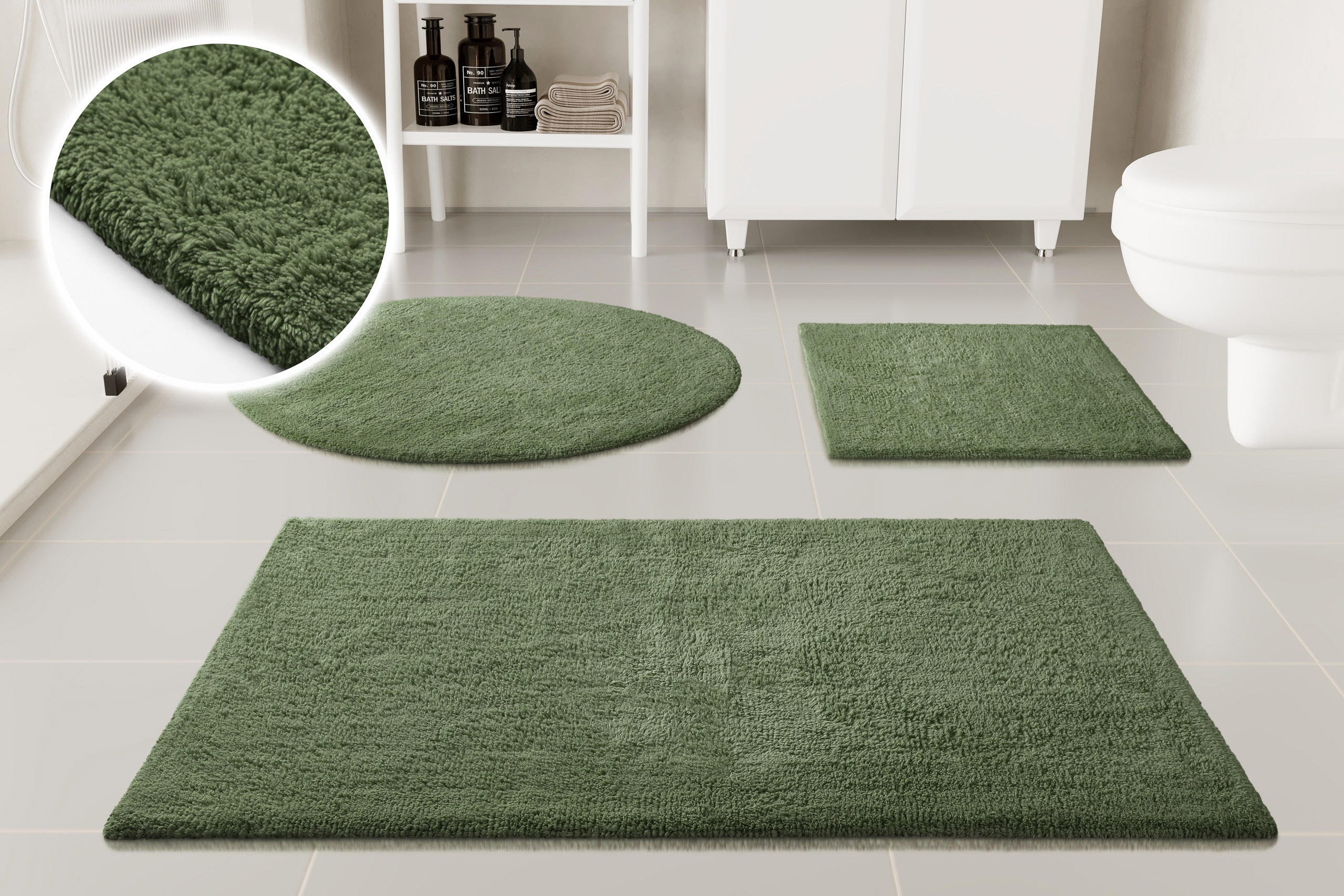 OTTO home Badematte "Selenne, uni, viele Farben, Badvorleger, Badezimmer Teppich" Höhe 20 mm rutschhemmend beschichtet fußbodenheizungsgeeignet Badteppich, getuftet, modern, Uni, antirutsch, flauschig, Baumwolle