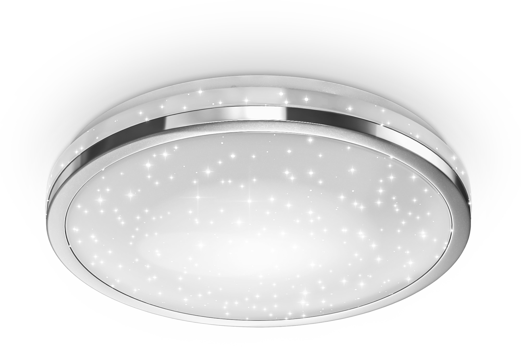 B.K.Licht LED Deckenleuchte, 1 flammig-flammig, Deckenlampe mit Sternendekor, 15W LED Platine 1500lm, neutralweiß