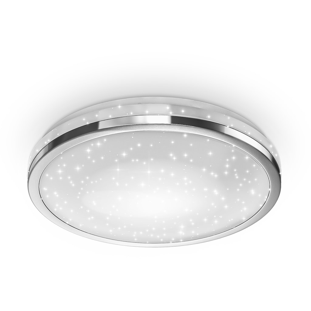 B.K.Licht LED Deckenleuchte, 1 flammig-flammig, Deckenlampe mit Sternendekor, 15W LED Platine 1500lm, neutralweiß