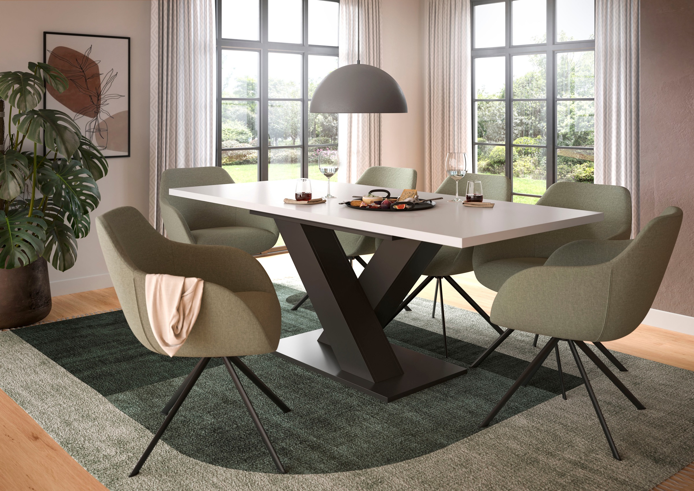 Home affaire Esstisch "Motus, ausziehbar 150 -190 cm, inklusive 40 cm Einle günstig online kaufen