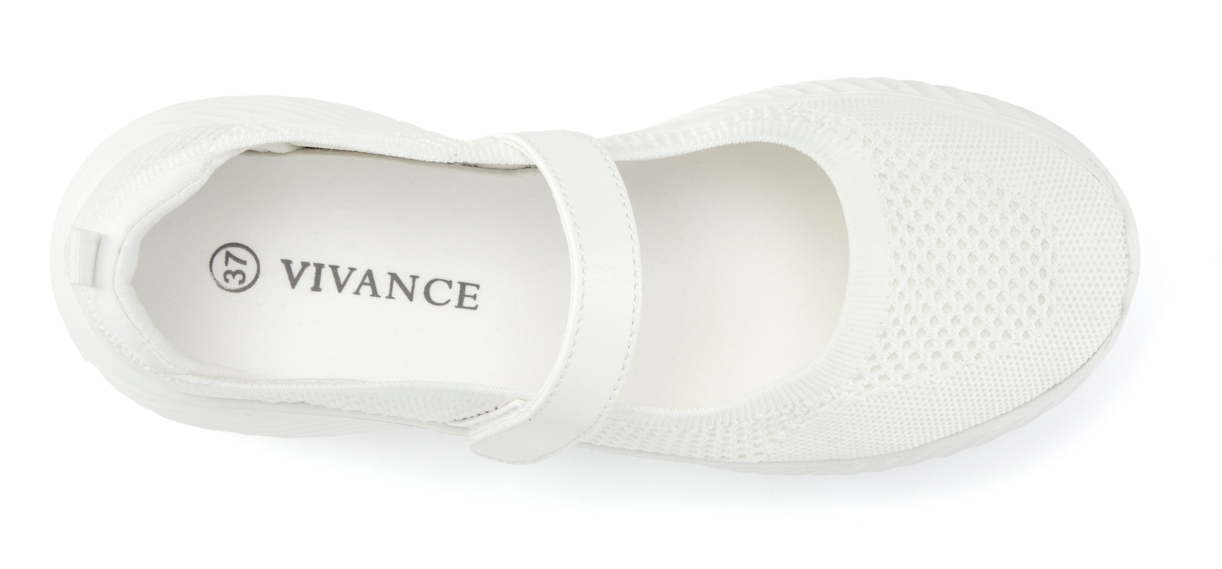 Vivance Sneaker Ballerinas »Sneaker-Ballerina, Slipper, Mary-Jane-Sneaker«  Mesh-Optik mit Klettriemen und Fersenpolsterung VEGAN