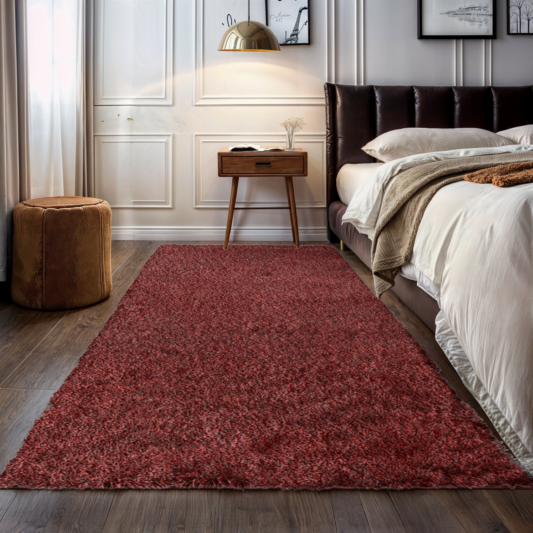 Hochflor-Teppich OTTO HOME "Banji", rot (weinrot), B:200cm H:37mm L:290cm, Polypropylen (PP), Teppiche, Uni Farben, weich und flauschig, auch als Läufer & in rund erhältlich