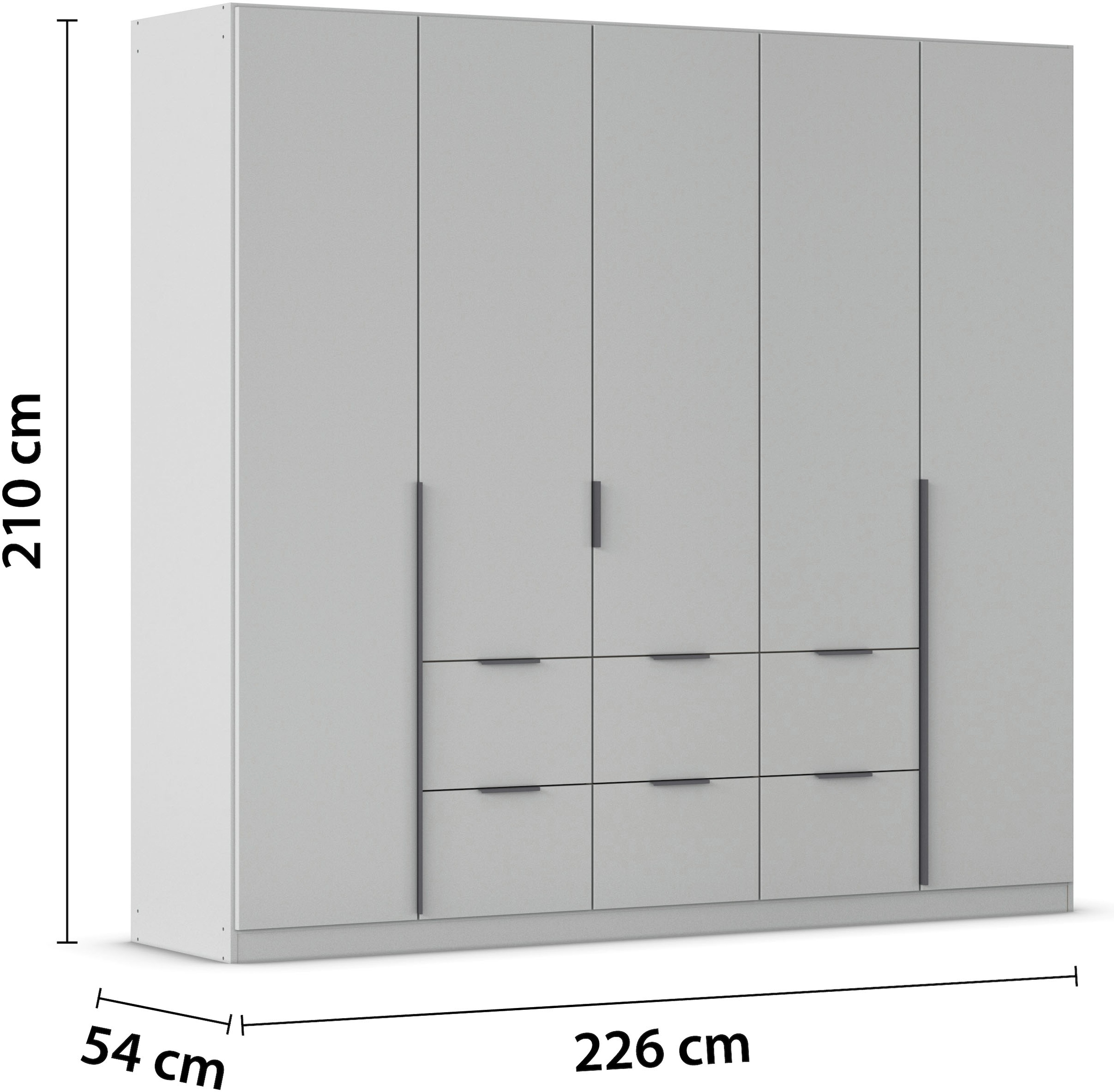 rauch Drehtürenschrank »Kleiderschrank Schrank Garderobe AGORDO mit Dekor- oder Hochglanzfront«, (in zwei Griff-Farben mit Dekor- oder Hochglanzfront), mit Außenschubkästen, in 6 Breiten und 2 Höhen MADE IN GERMANY