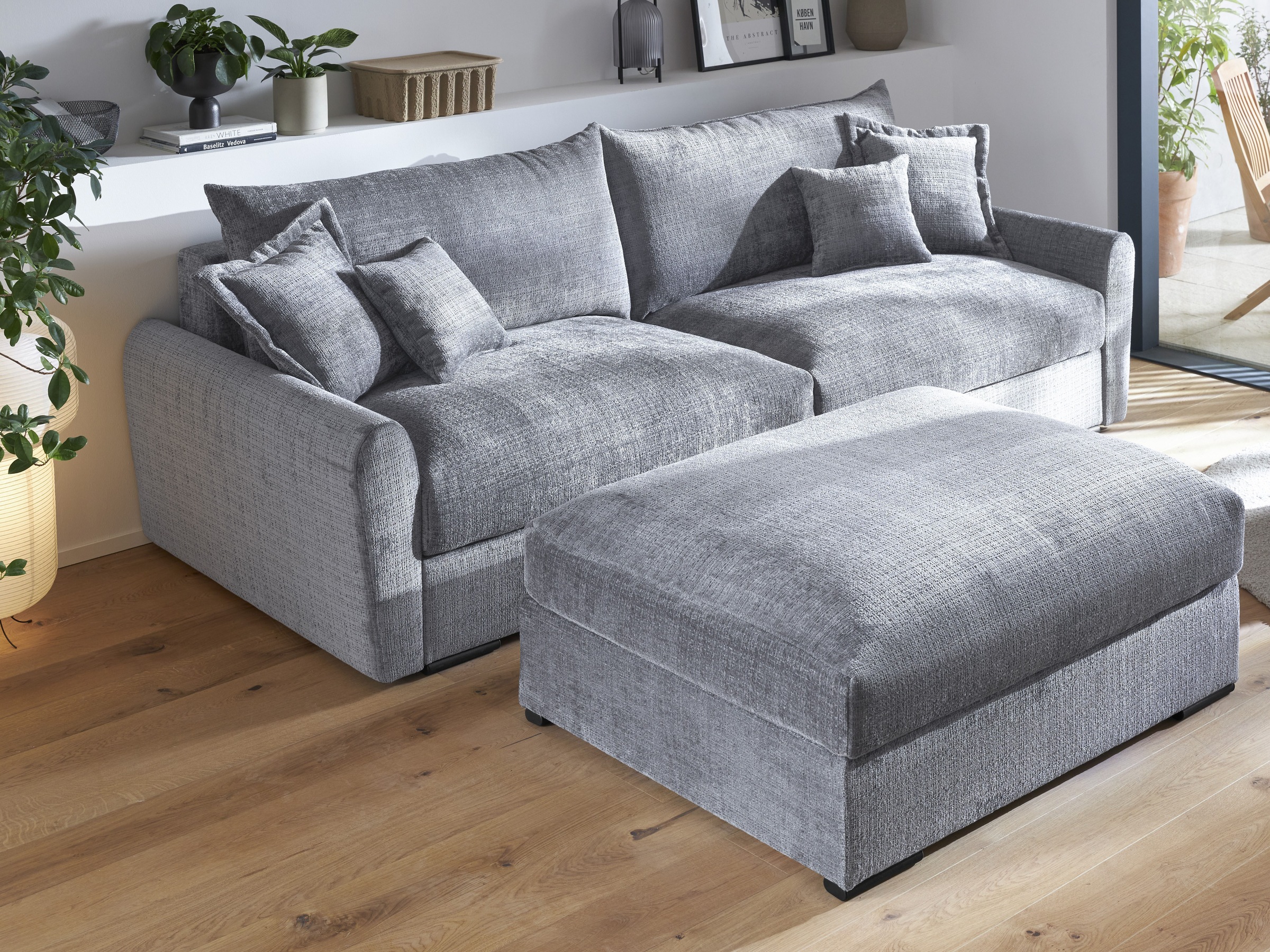 Home affaire Big-Sofa "Finka, Breite 247 cm" Mega-Sofa, Cord oder Chenille- günstig online kaufen