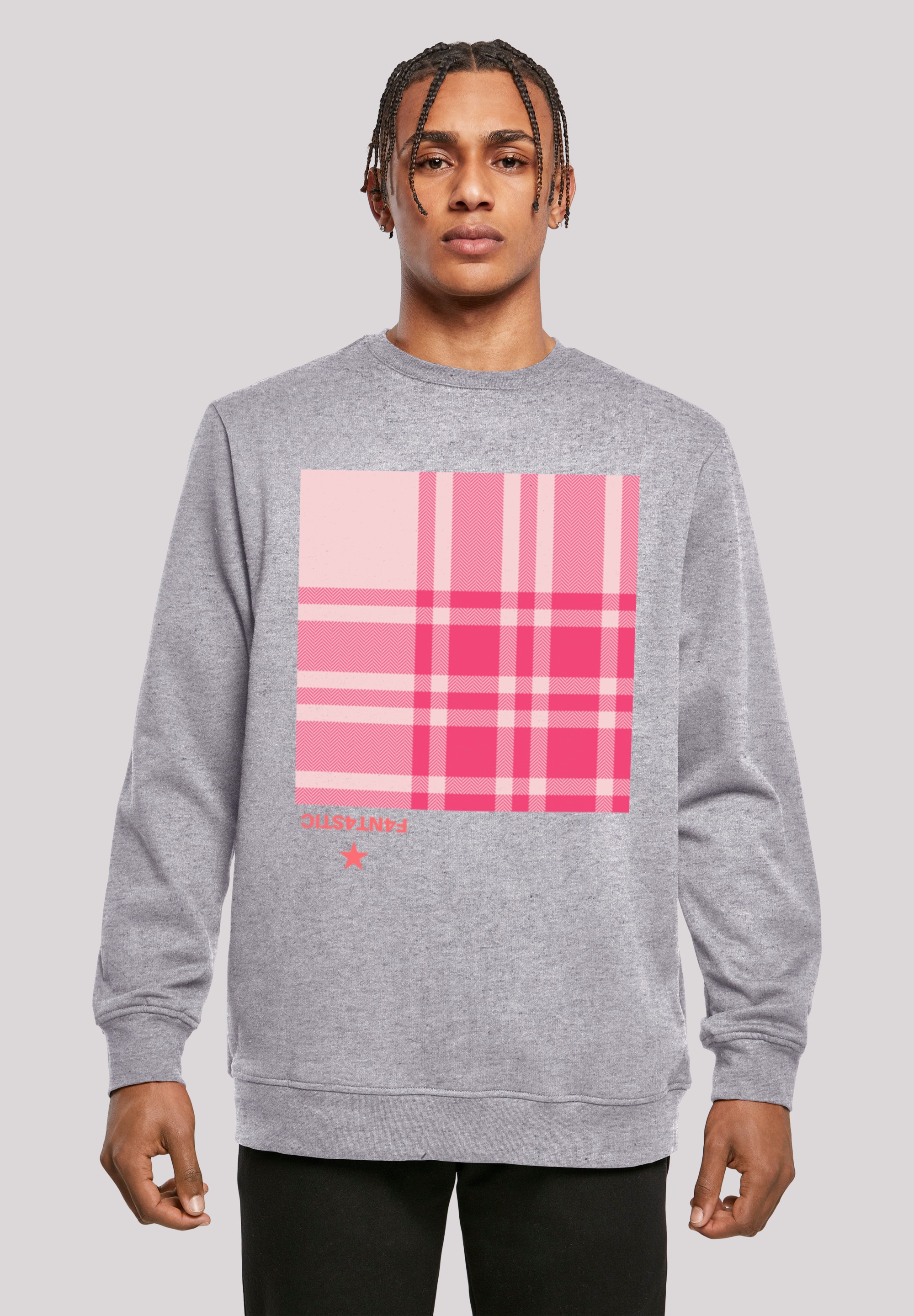 F4NT4STIC Kapuzenpullover "Karo Pink", Print