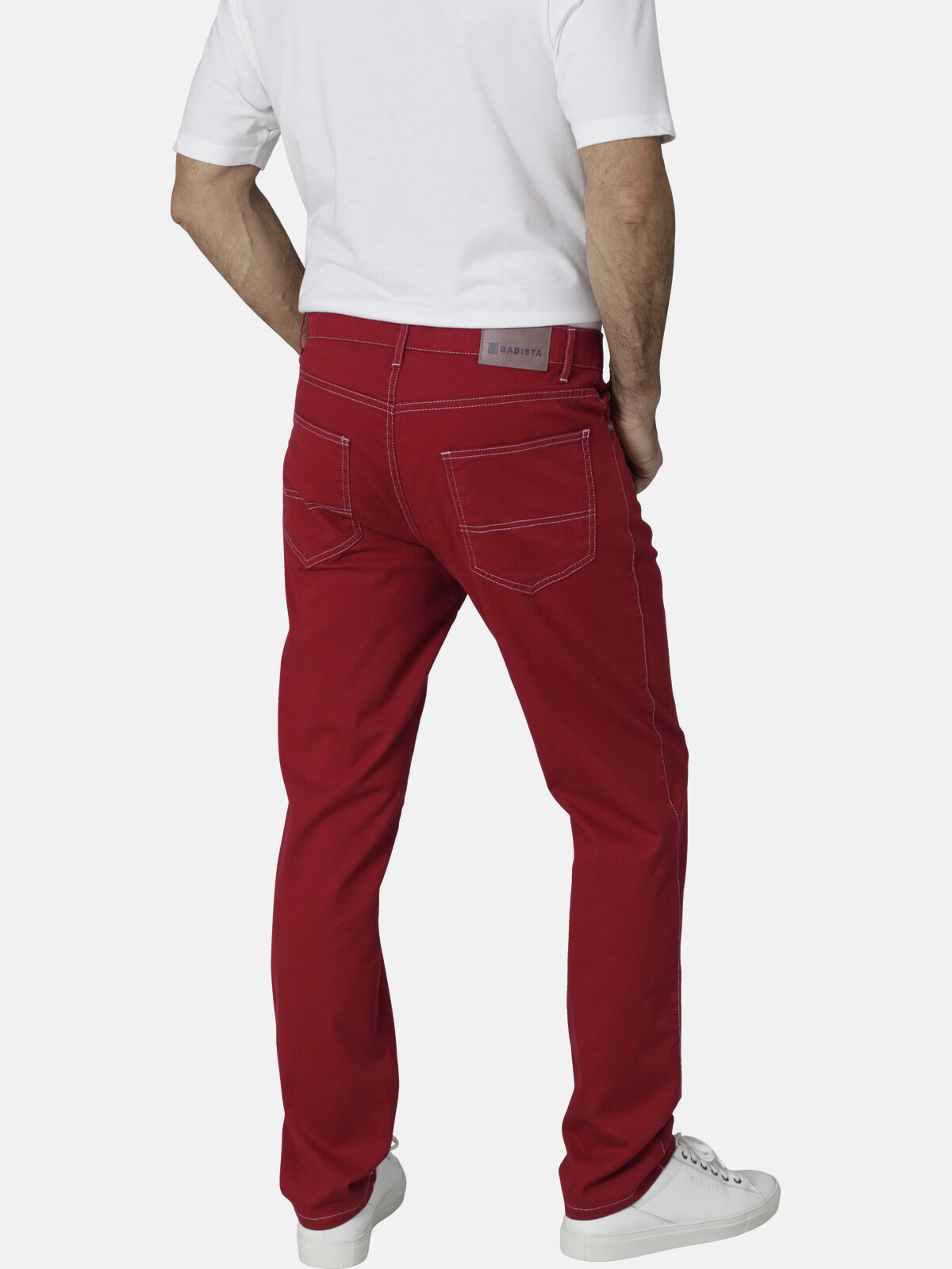5-Pocket-Hose BABISTA "Hose VESTASTIL", Herren, Gr. 60, N-Gr, rot, Obermaterial: 98% Baumwolle CO. 2% Elasthan EL., Hosen 5-Pocket-Hose 2