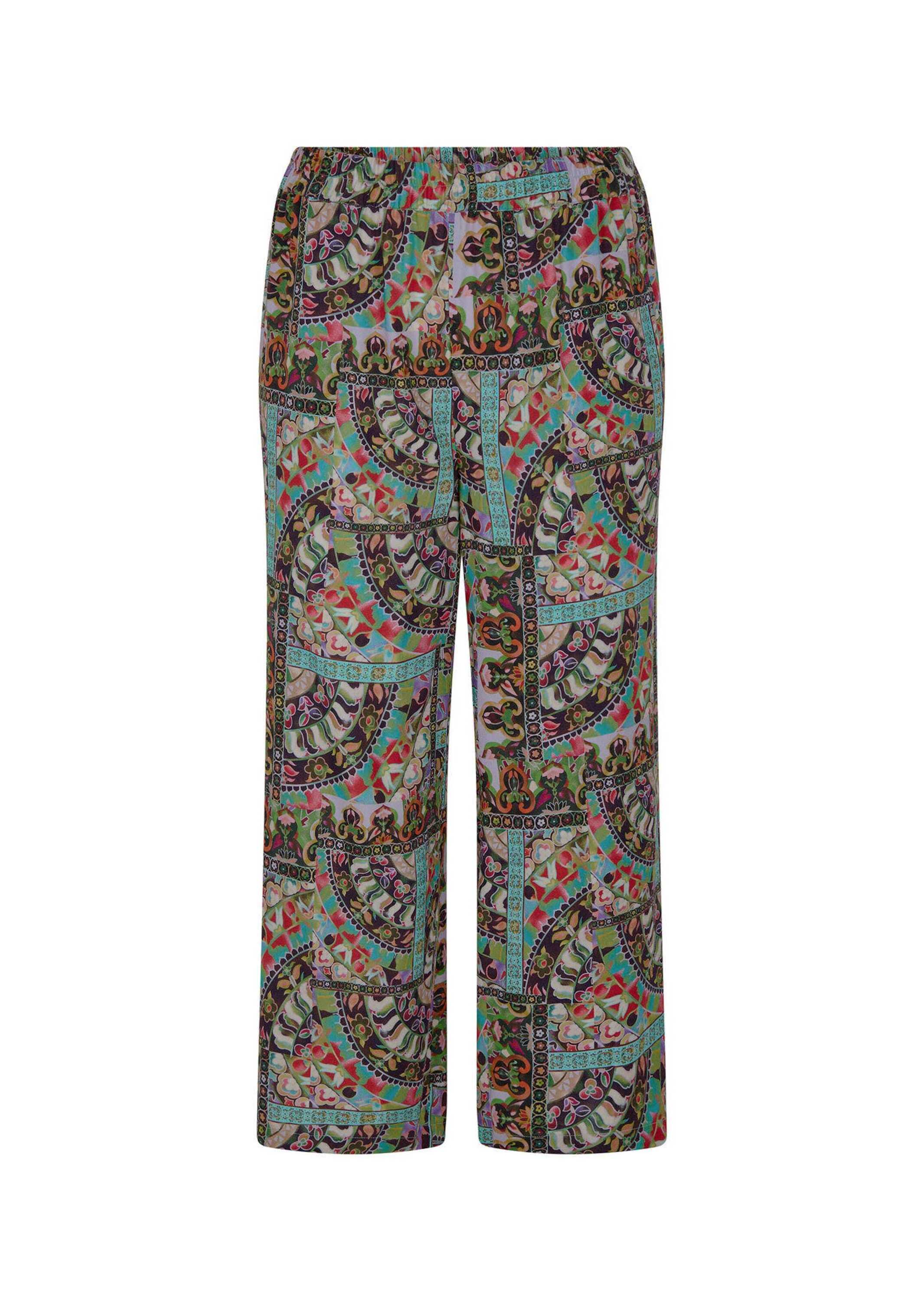 GOLDNER "Kurzgröße Jerseyhose mit Patchwork-Druck" setliche Eingriffstaschen