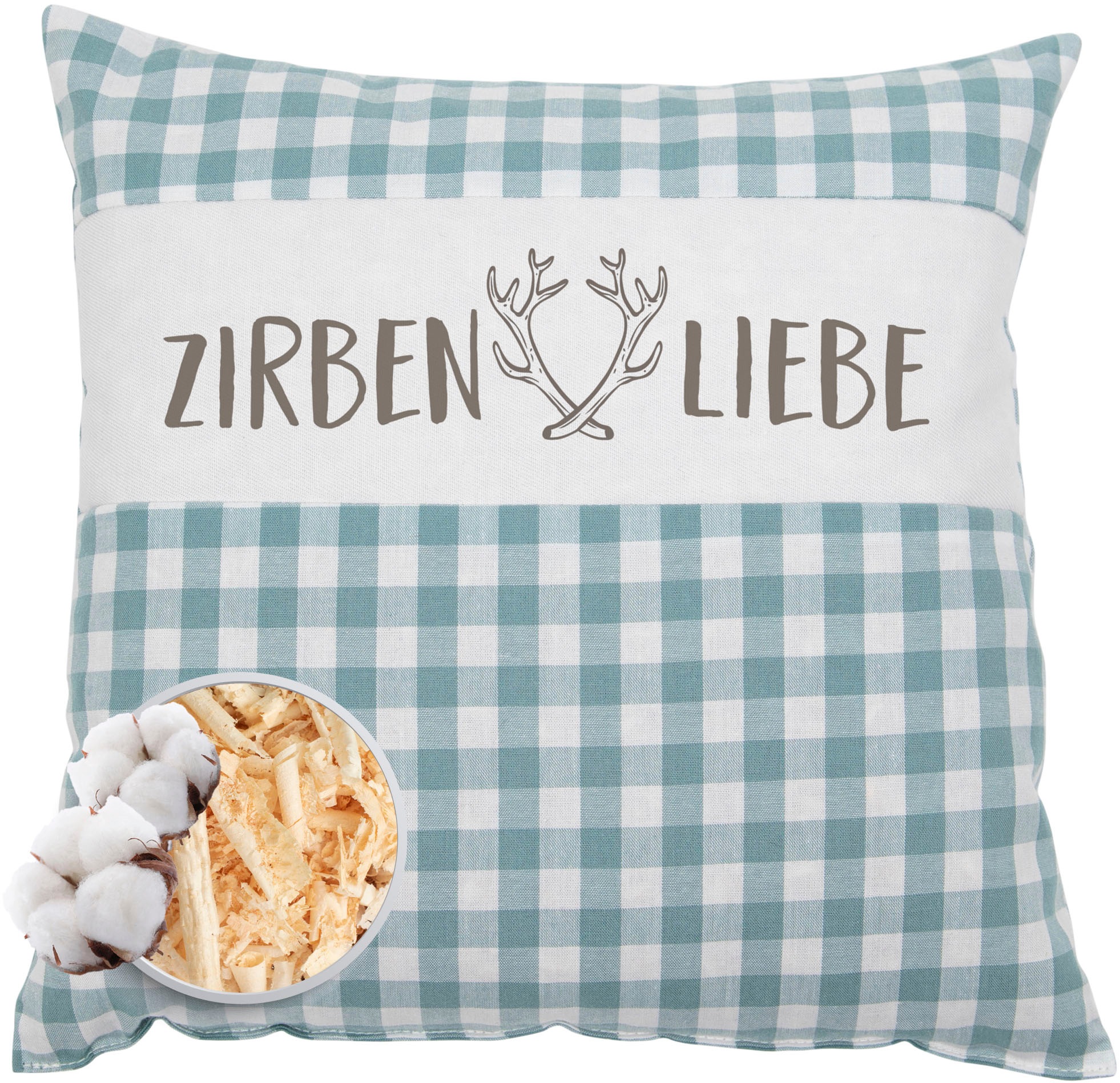 herbalind Duftkissen "als Geschenk 30x30 in mint Dekokissen Zirbenliebe mit günstig online kaufen