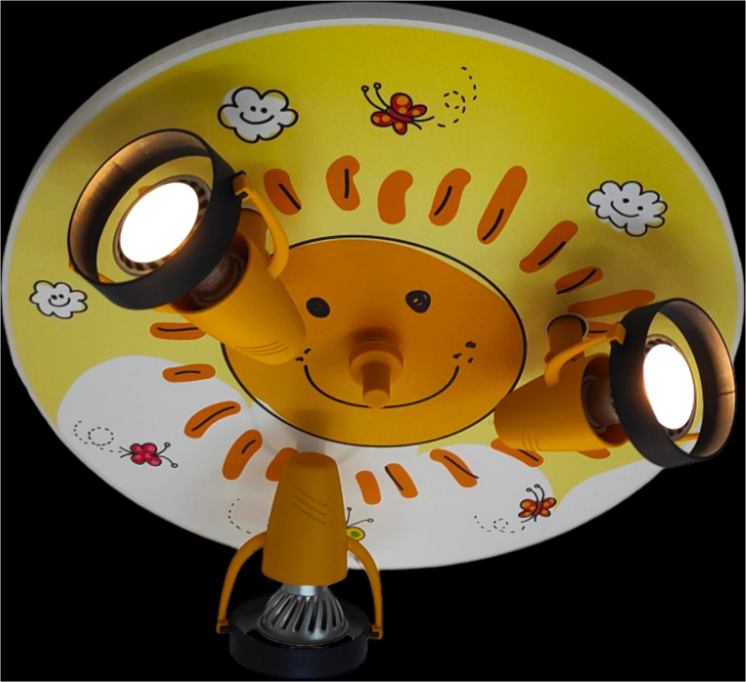 niermann Deckenleuchte »Kinderlampe mit Motiv "Sunny", Strahler für Kinderzimmer« GU10 1 Stk. 3 schwenk- und drehbare Strahler, Made in Germany