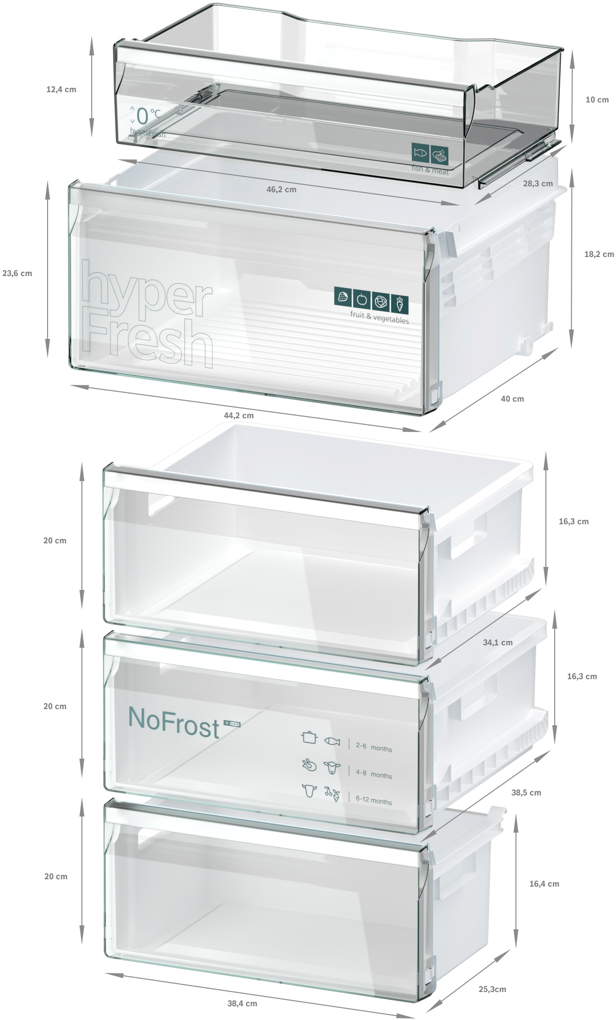 SIEMENS Kühl-/Gefrierkombination iQ300 »KG39N2LAF«, noFrost, hyperFresh 0°C Schublade