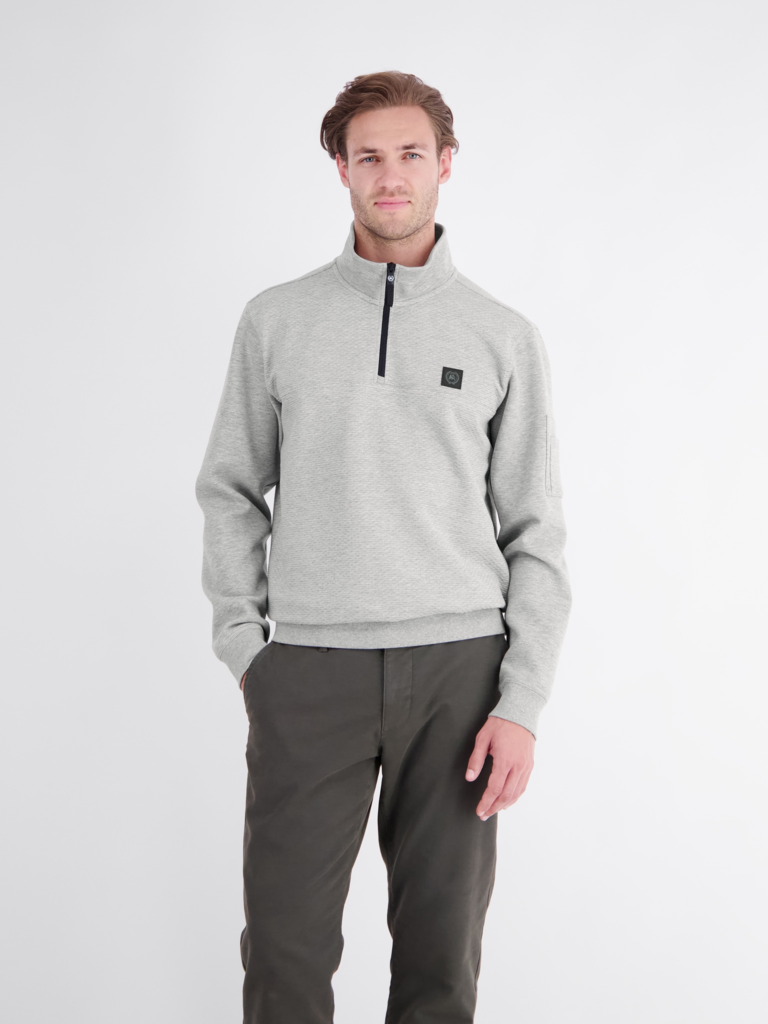 LERROS Sweater, mit Troyerkragen und in Struktur-Optik