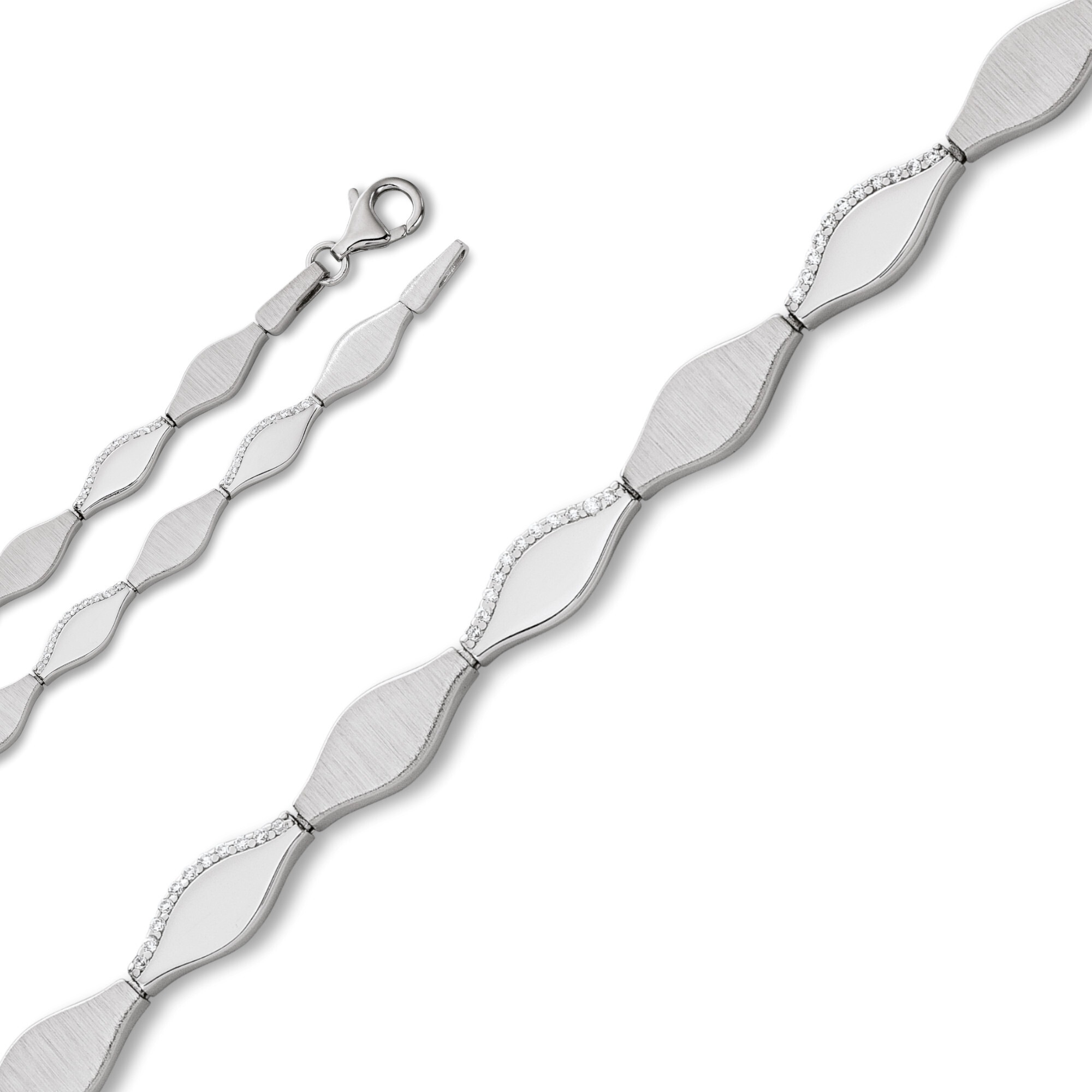 Silberarmband ONE ELEMENT "Zirkonia Armband aus 925 Silber 17 cm", silber, Armbänder, Damen, mit Zirkonia, Silber 925 (Sterlingsilber), Silberarmband, Feine Gestaltung – ein Sinnbild mit ruhiger Eleganz