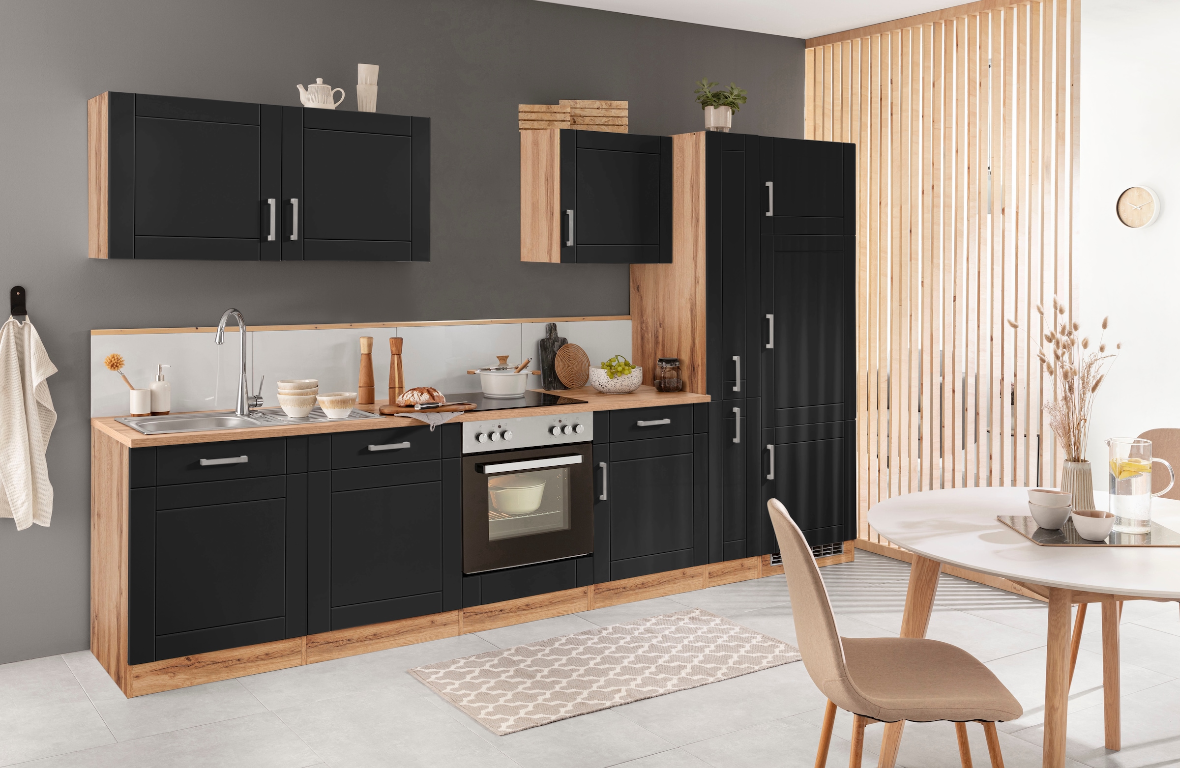 KOCHSTATION Küchenzeile »KS-Tinnum« ohne E-Geräte, Breite 330 cm