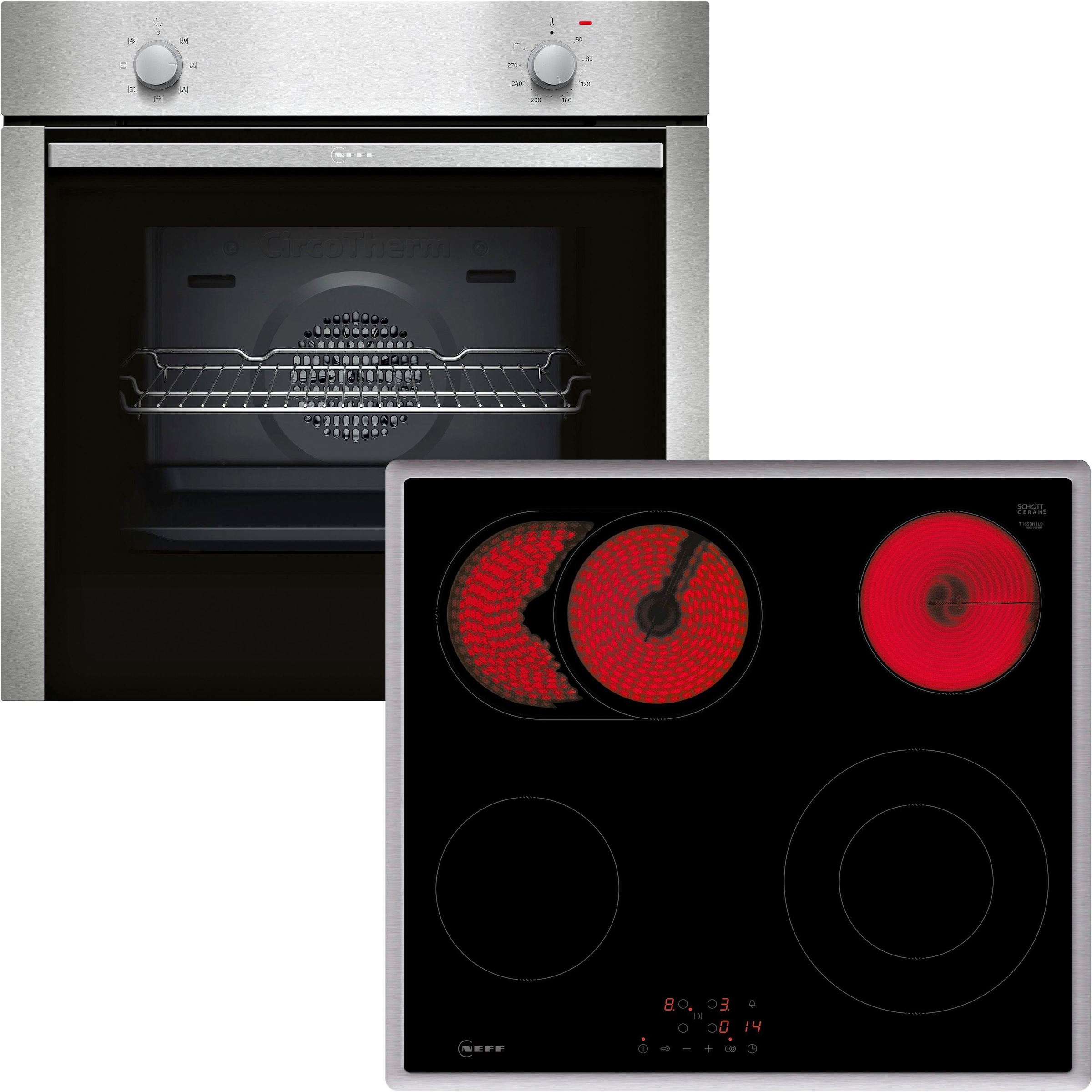 NEFF Backofen-Set N 30/N 50 "B1DCA0AN0", mit Teleskopauszug nachrüstbar