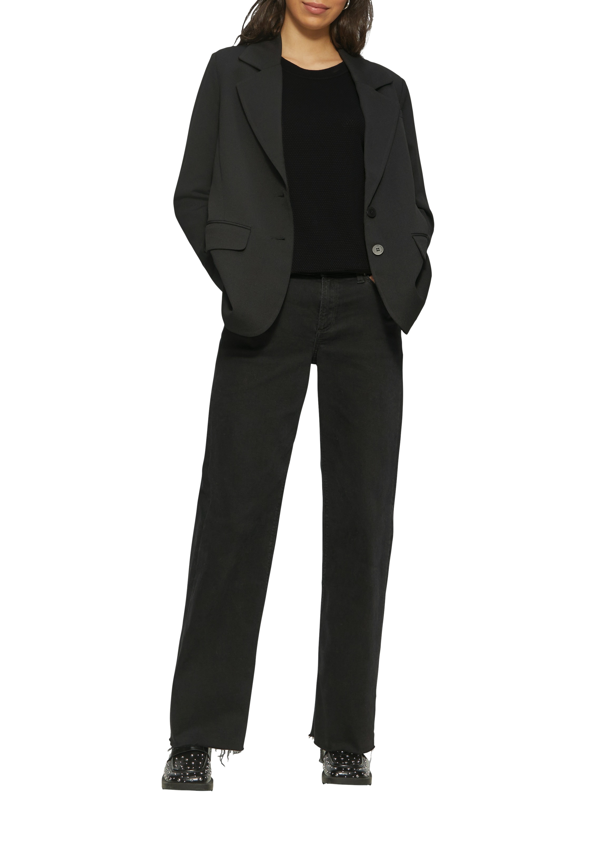 QS Rundhalspullover in Strick-Optik günstig online kaufen