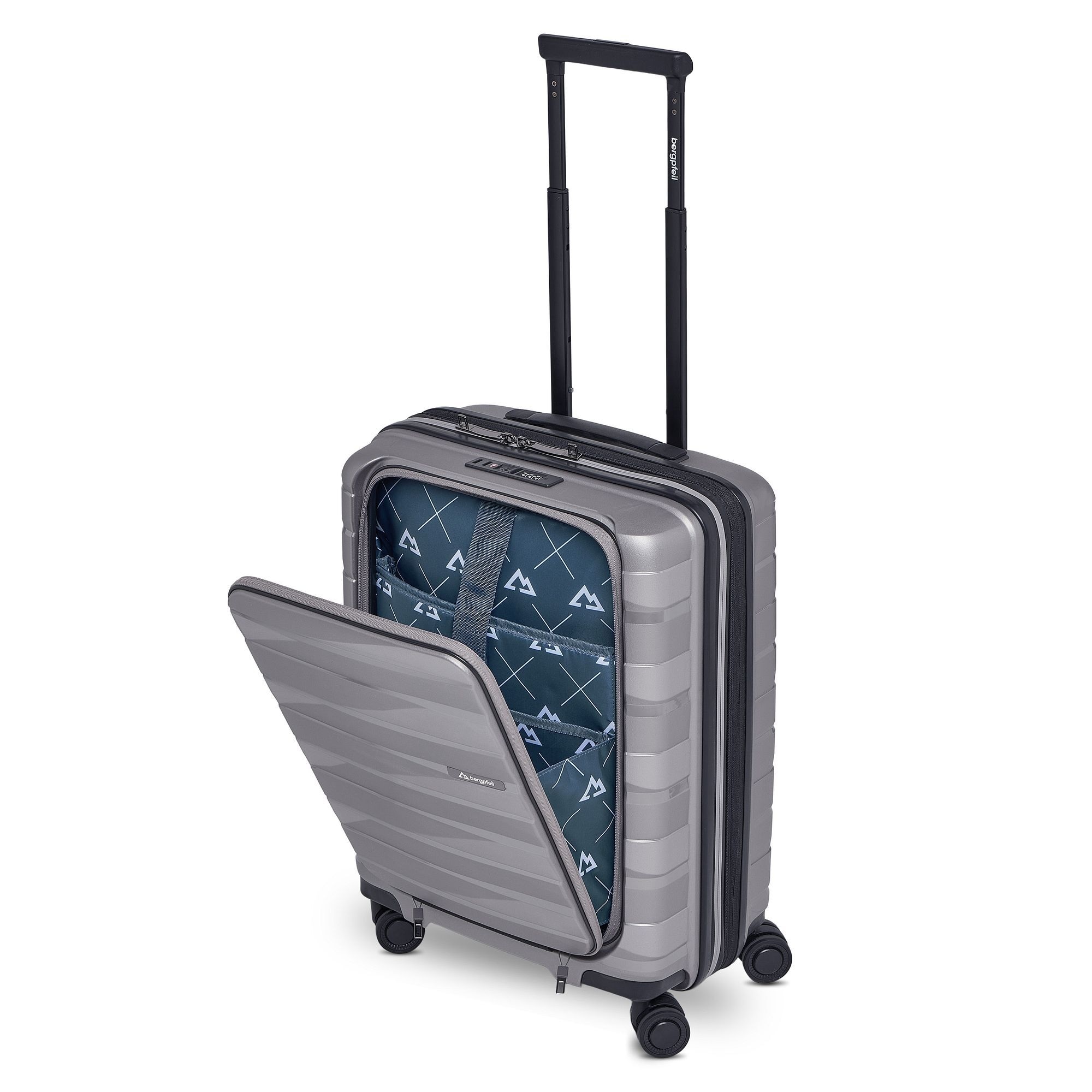 Bergpfeil Trolley »Travel 4 Rollen Kabinentrolley 55 cm Laptopfach mit Dehnfalte« 46 l