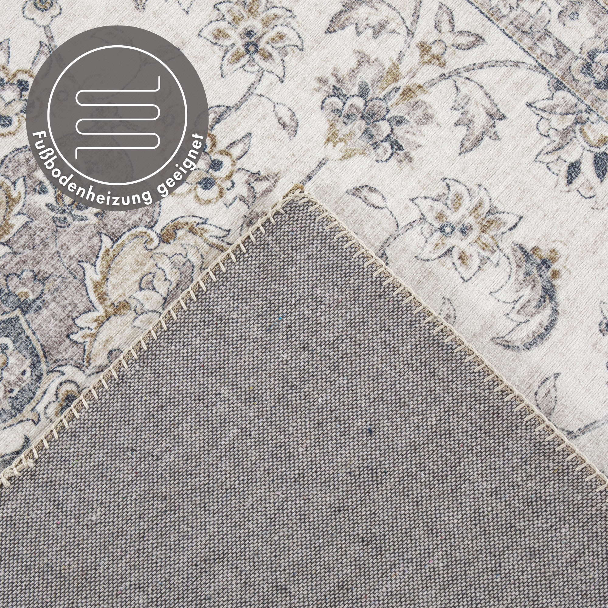 LUXOR living Teppich »Prima 3 rund«, rechteckig, 7 mm Höhe, Kurzflor, Orient-Optik, Vintage Design