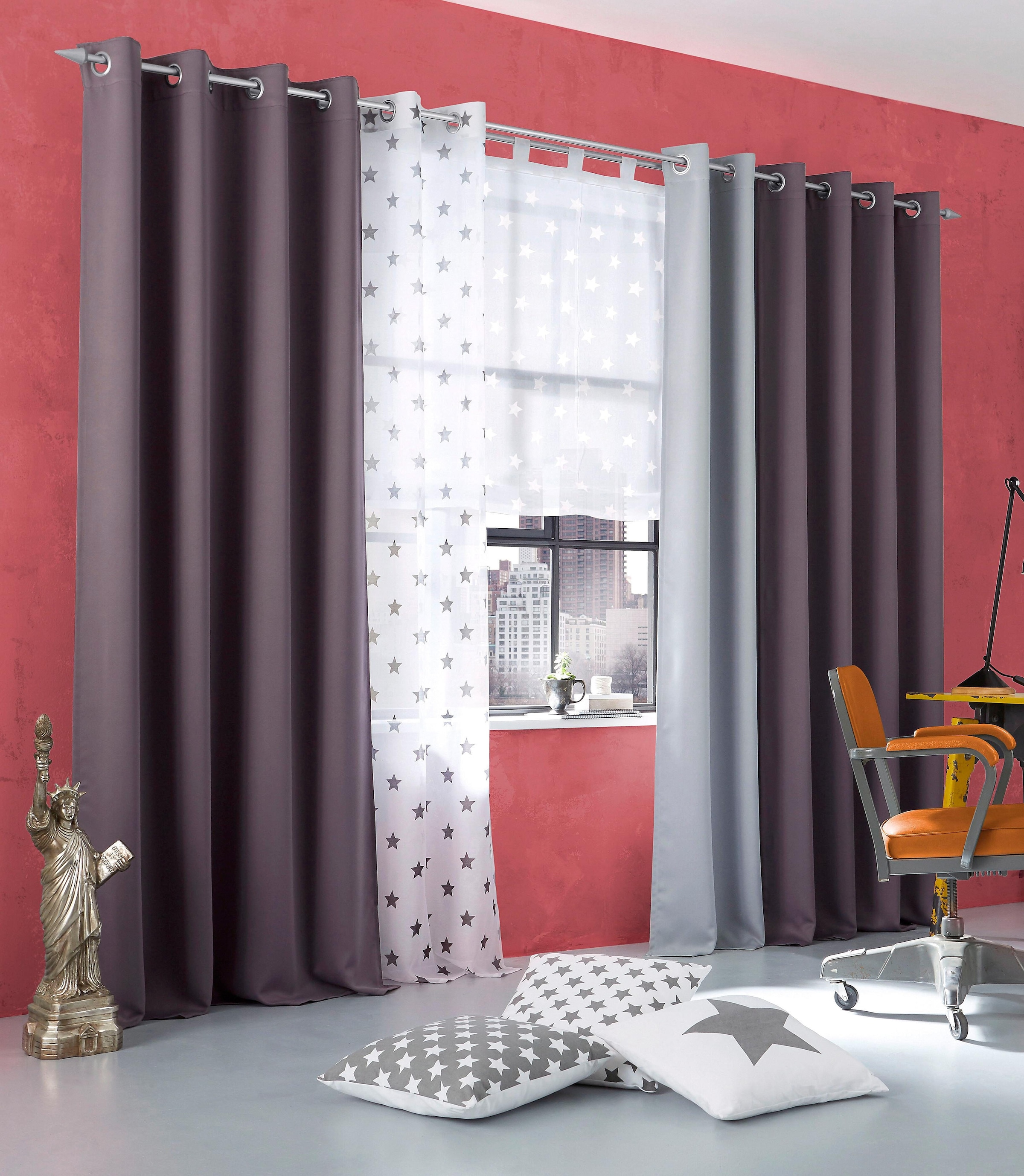 my home Verdunkelungsvorhang »Solana«, verdunkelnd, bestellen | 280 Gardine, cm, einfarbig Breite Vorhang, Fertiggardine, St.), (1 BAUR