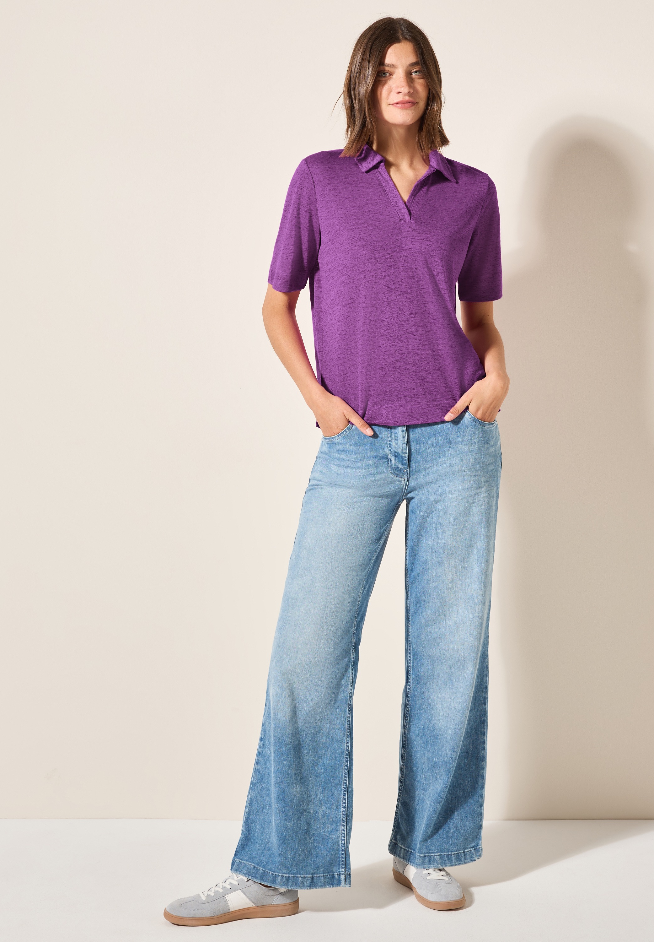 Cecil Poloshirt, aus softem Materialmix