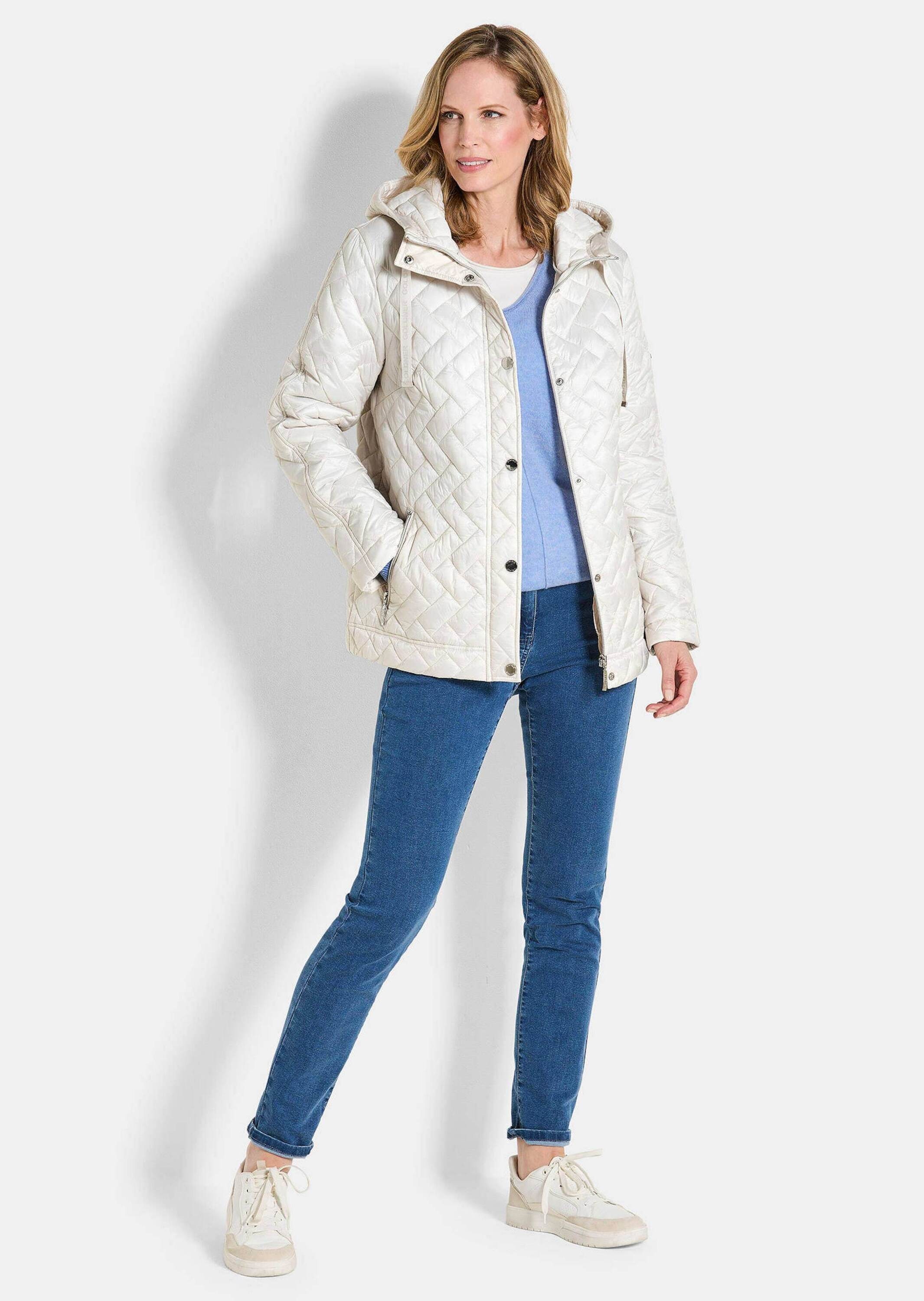 GOLDNER Kurzjacke »Kurzgröße Übergangsjacke mit Kapuze« Mit dekorativen Ripsbändern