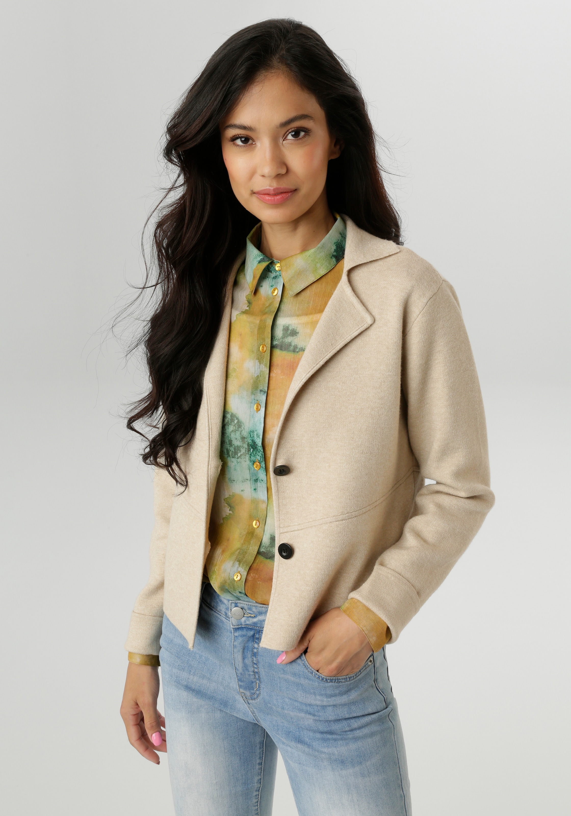 Aniston SELECTED Kurzblazer mit dekorativer Teilungsnaht günstig online kaufen