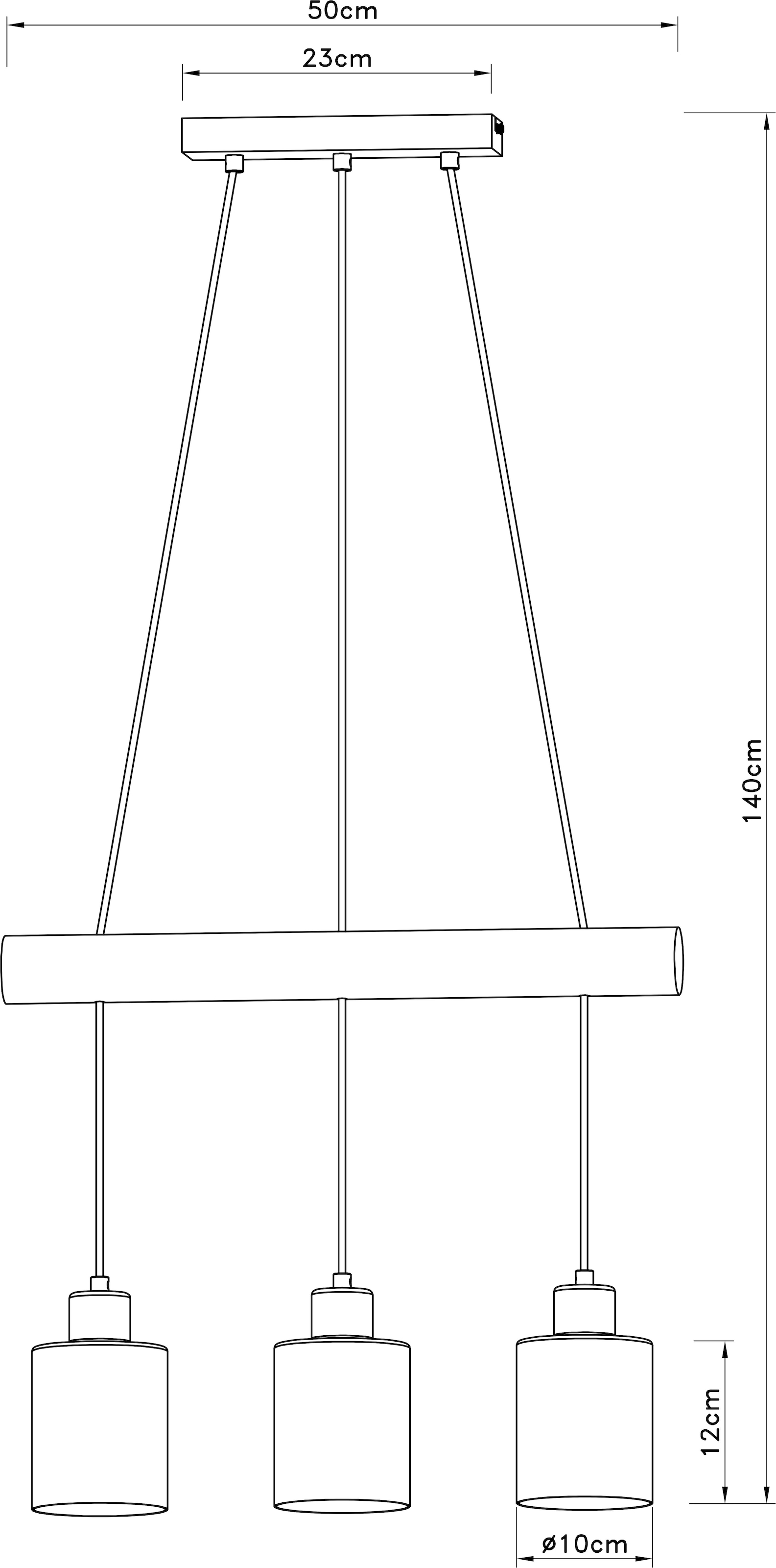 GLOBO LIGHTING Hängeleuchte »HADERA« E27 1 Stk. Hängeleuchte Schwarz/Holz, Rauchglas, höhenkürzbar, E27