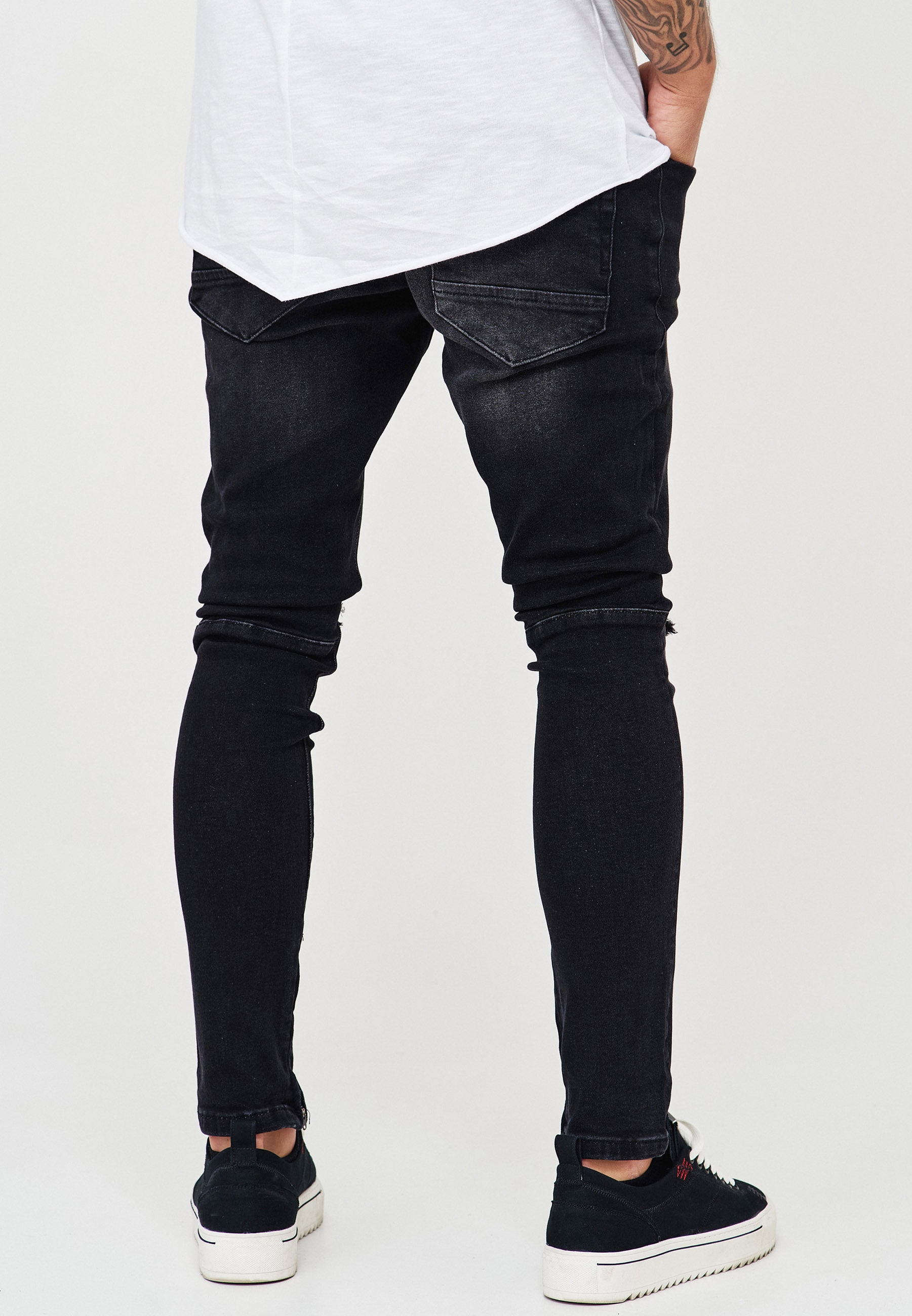 behype Röhrenjeans »SPIKE«, (1 tlg.), im Used-Look