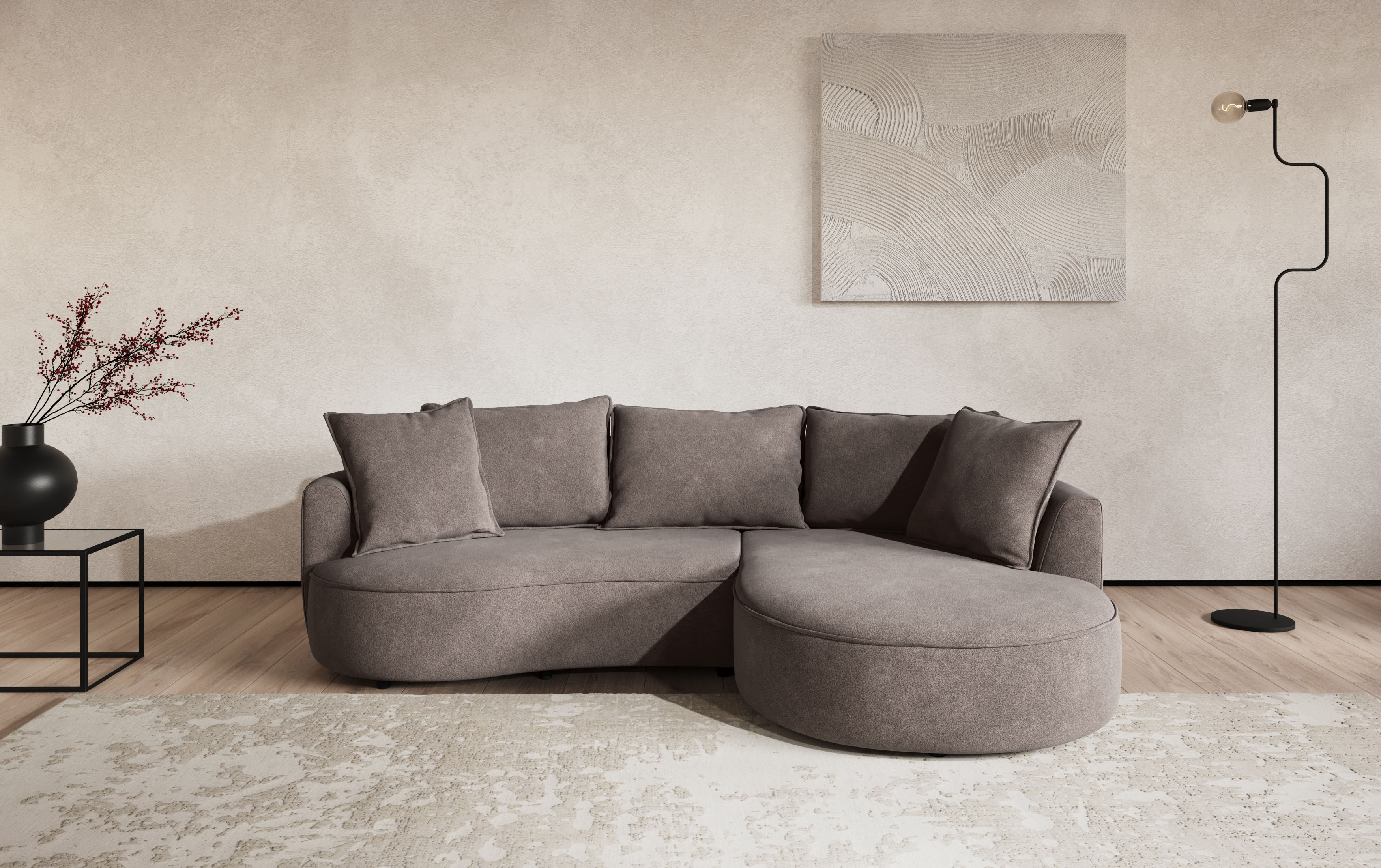 OTTO home Ecksofa "Sana L-Form, B: 260 cm, organische Form, Otto.Verlässliche Qualität" Loungesofa mit Wellenunterfederung