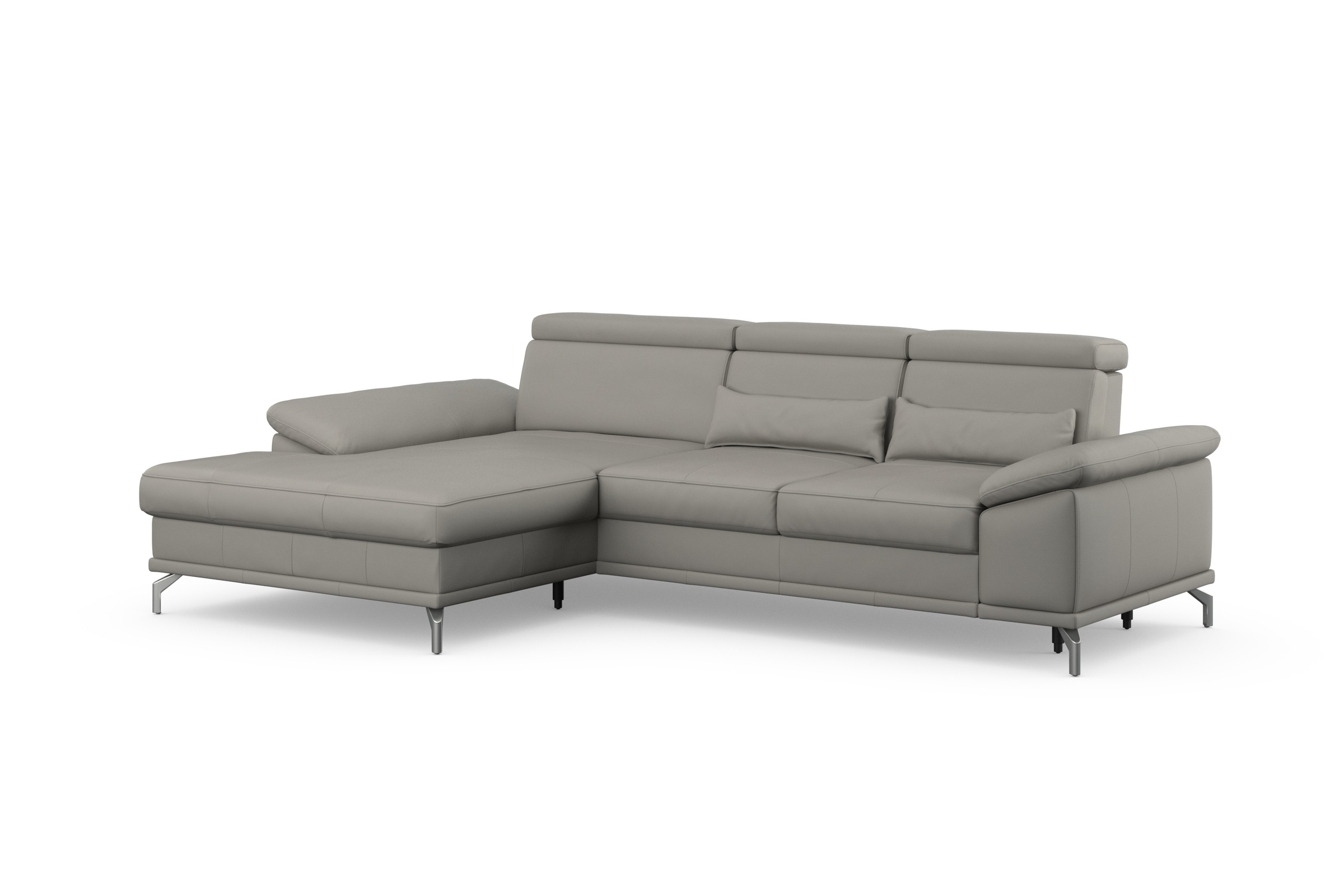 sit&more Ecksofa »Cabrio L-Form, mit Sitztiefenverstellung, Arm- und Kopfteilverstellung«, 2 Nierenkissen, Federkern, optional Bettfunktion und Stauraum