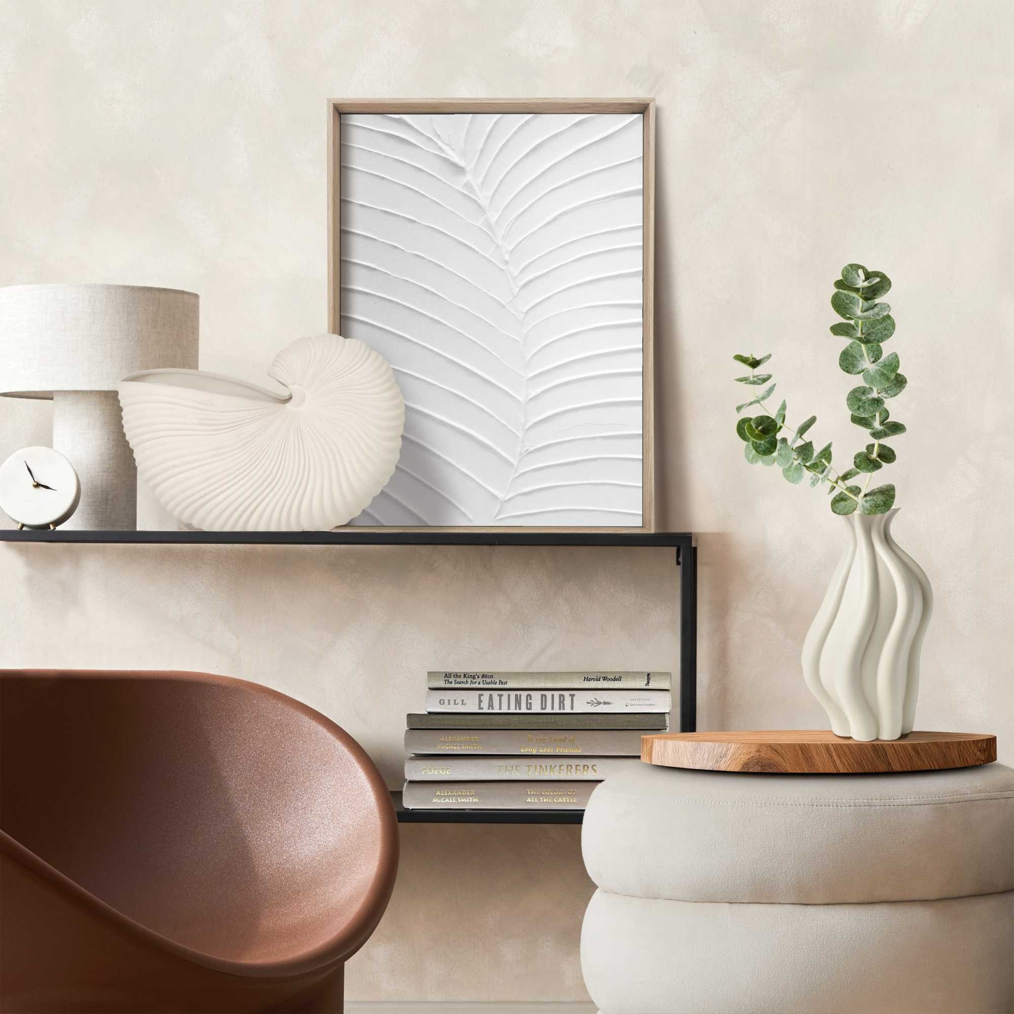 Reinders Wandbild "Blattadern", Wohnzimmer - Weiß - MDF - Blumen und Pflanz günstig online kaufen