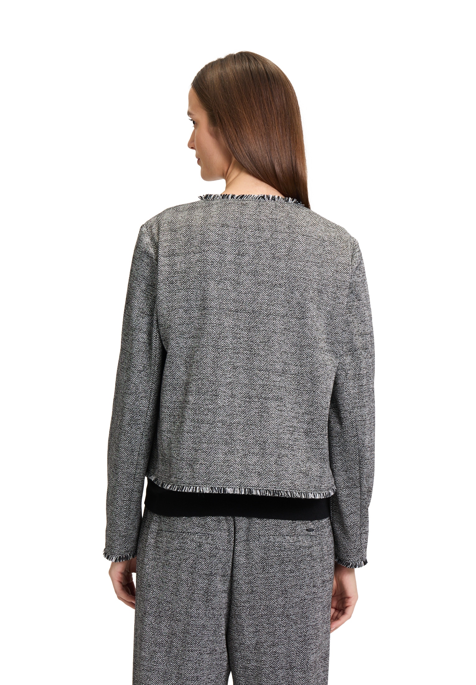 Betty&Co Jackenblazer »Betty & Co Jerseyjacke mit Fransen«
